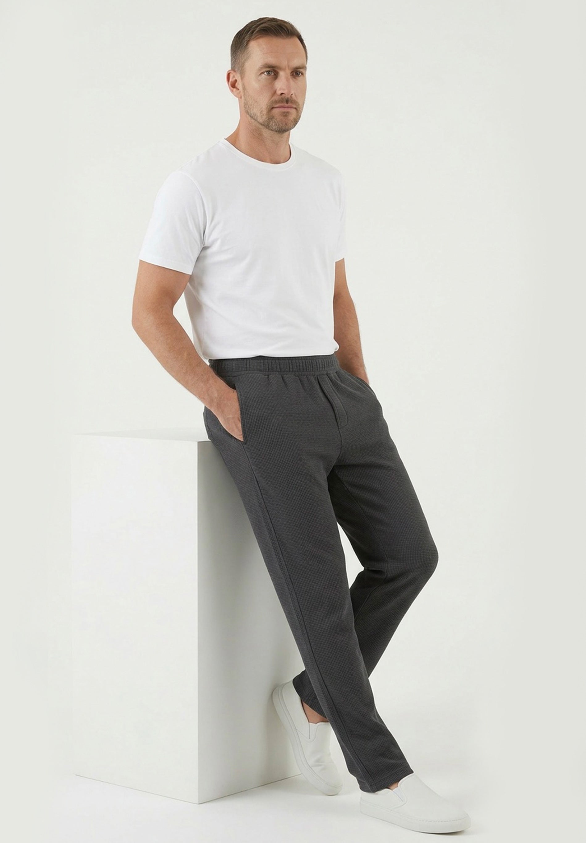 POZZAN | Waffel Jogginghose aus Bio-Baumwolle & recyceltem Polyester