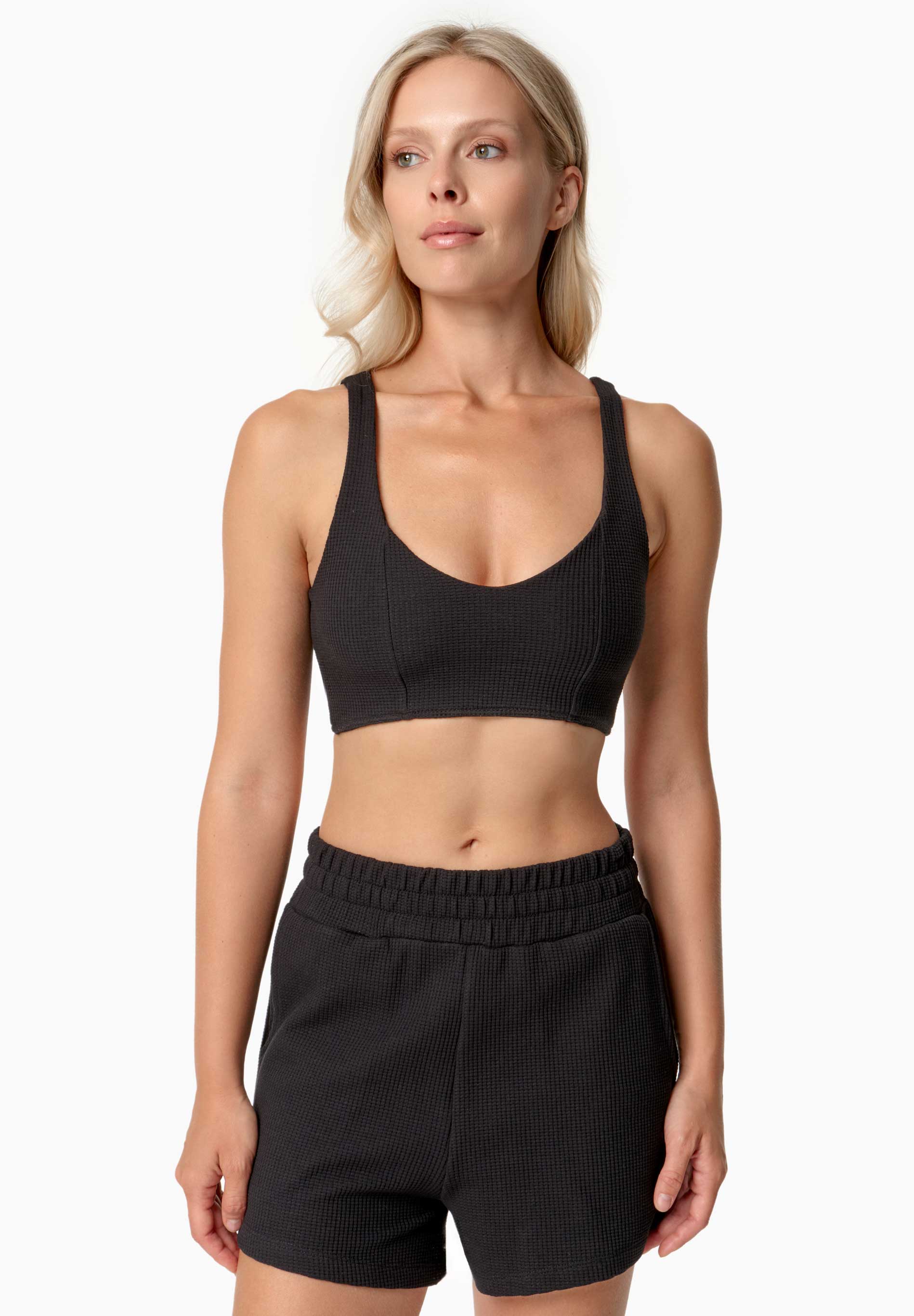 BELLA | Waffel Crop Top aus Bio-Baumwolle und recyceltem Polyester