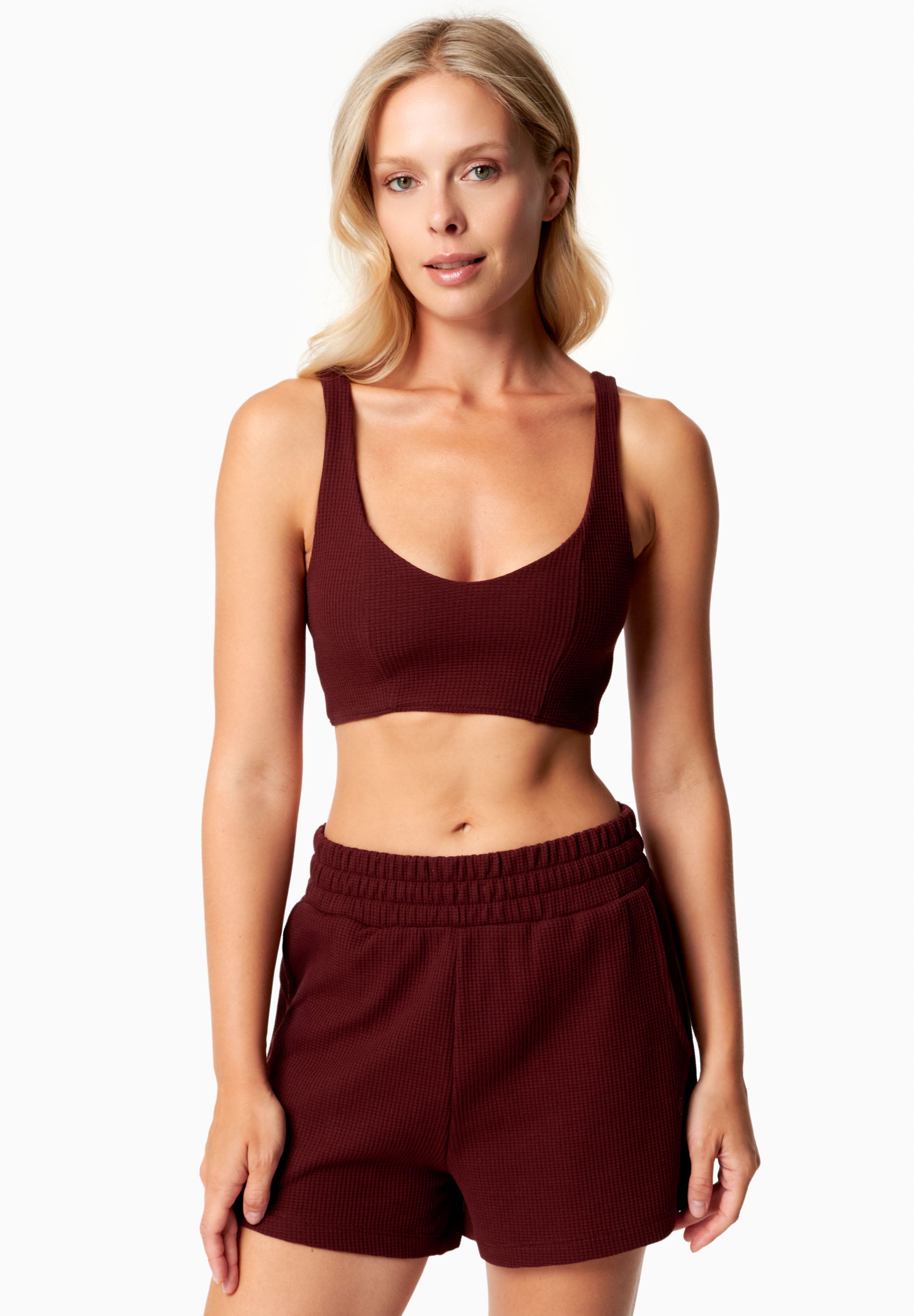 BELLA | Waffel Crop Top aus Bio-Baumwolle und recyceltem Polyester