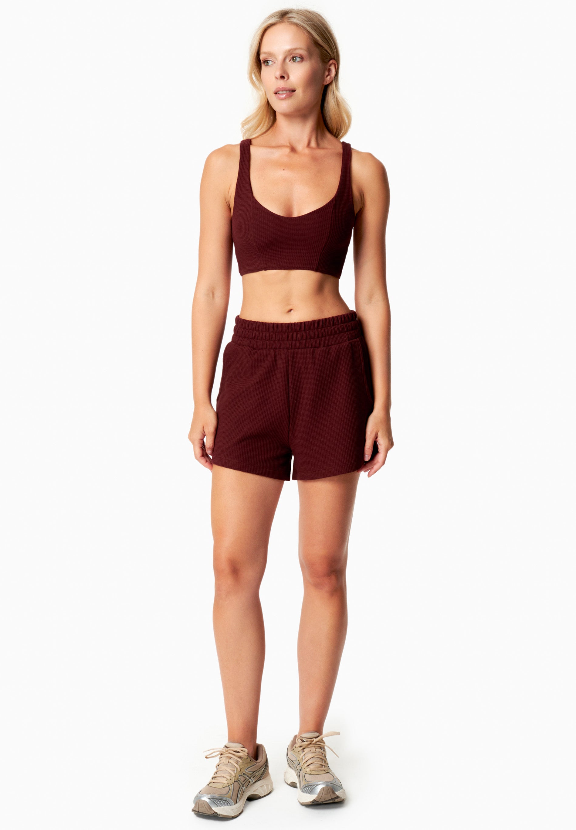 BELLA | Waffel Crop Top aus Bio-Baumwolle und recyceltem Polyester
