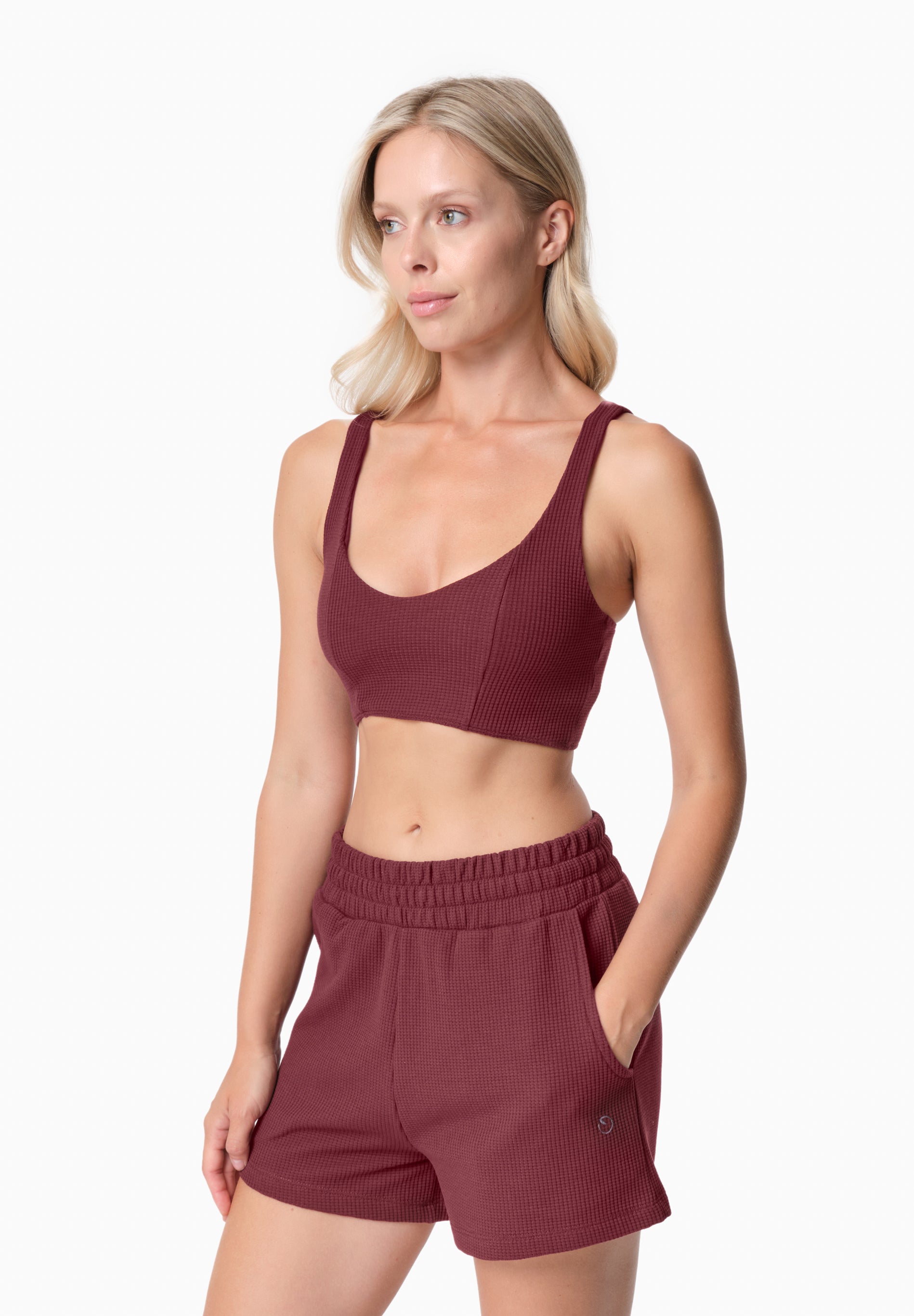 BELLA | Waffel Crop Top aus Bio-Baumwolle und recyceltem Polyester