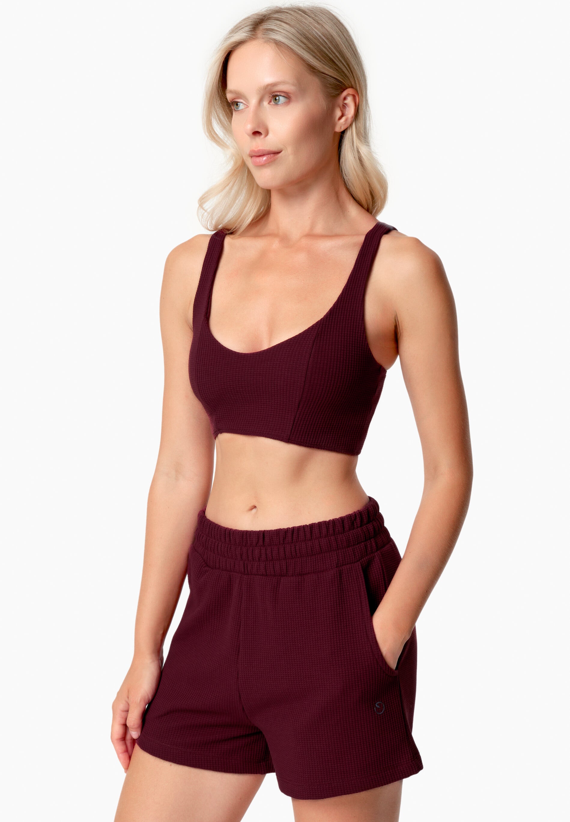 BELLA | Waffel Crop Top aus Bio-Baumwolle und recyceltem Polyester