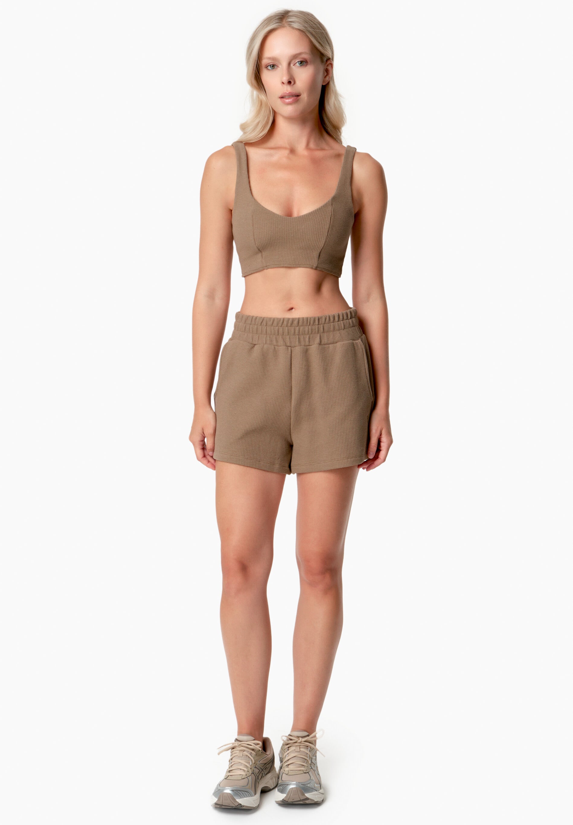 BELLA | Waffel Crop Top aus Bio-Baumwolle und recyceltem Polyester