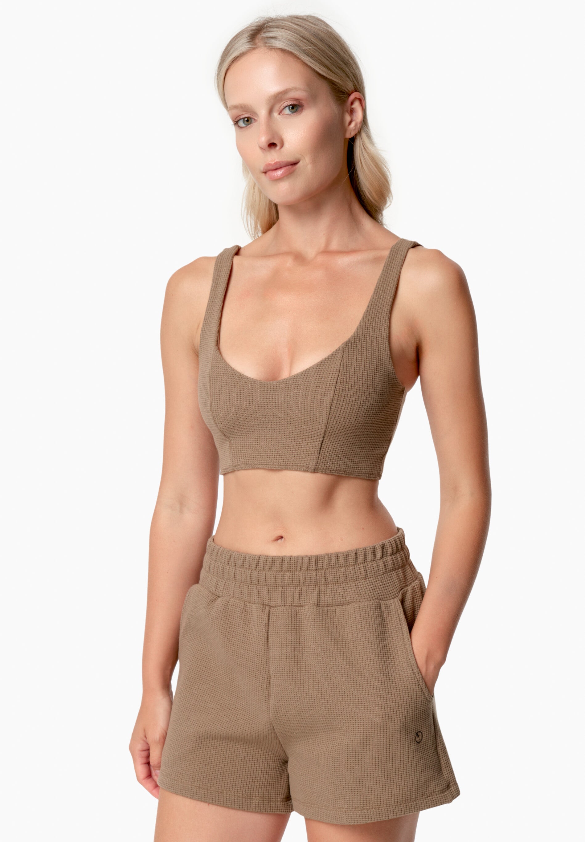BELLA | Waffel Crop Top aus Bio-Baumwolle und recyceltem Polyester