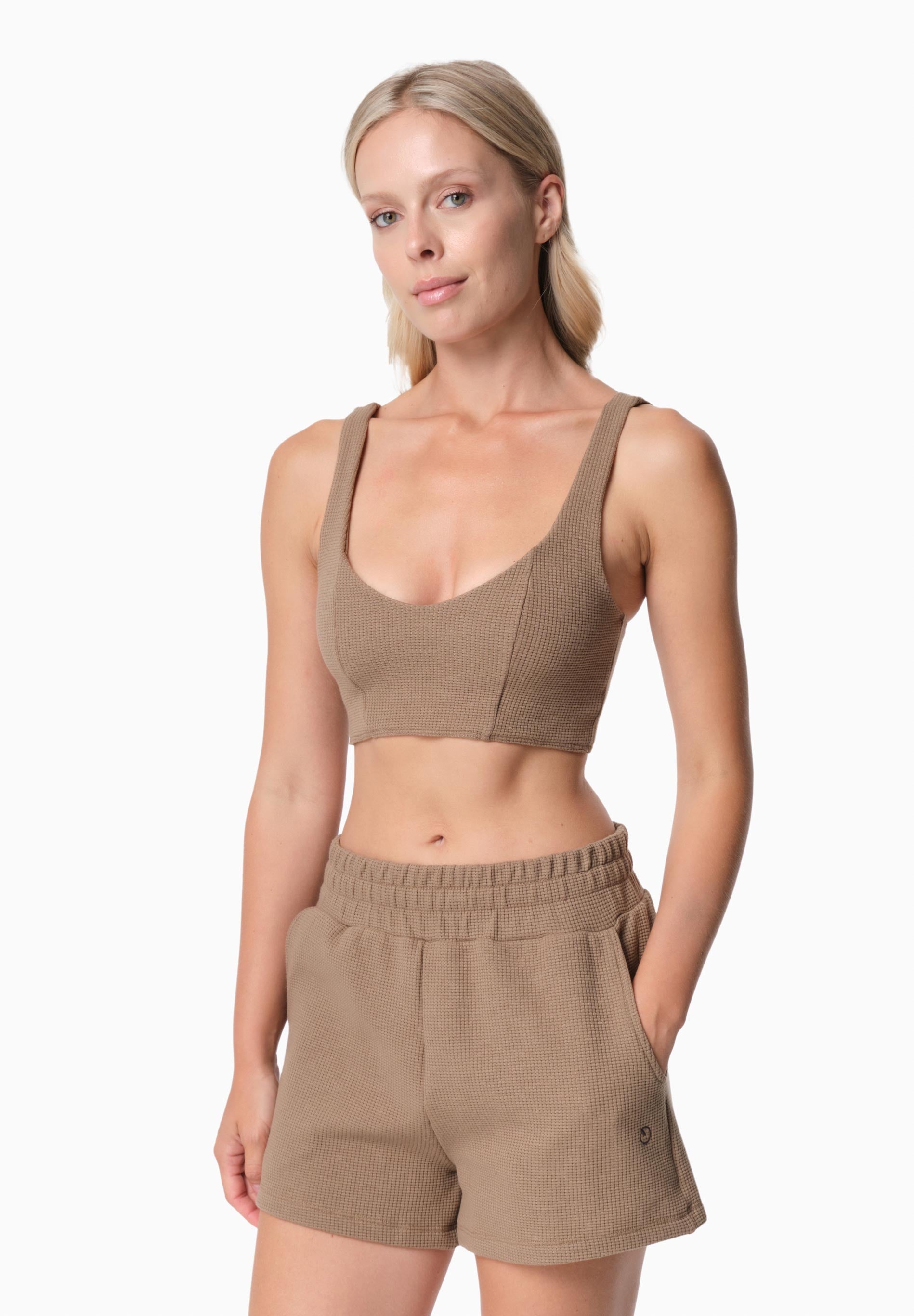 BELLA | Waffel Crop Top aus Bio-Baumwolle und recyceltem Polyester