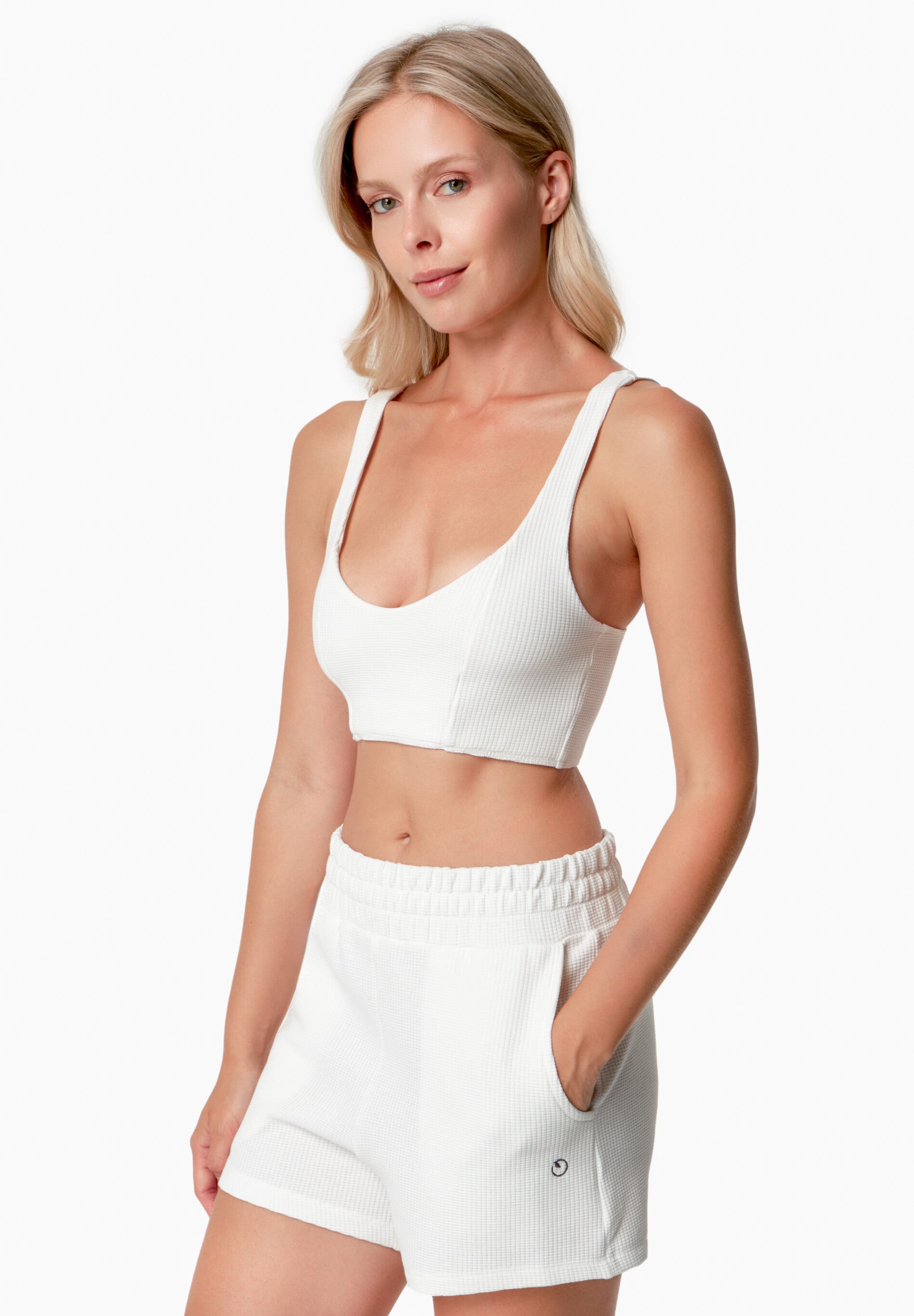 BELLA | Waffel Crop Top aus Bio-Baumwolle und recyceltem Polyester