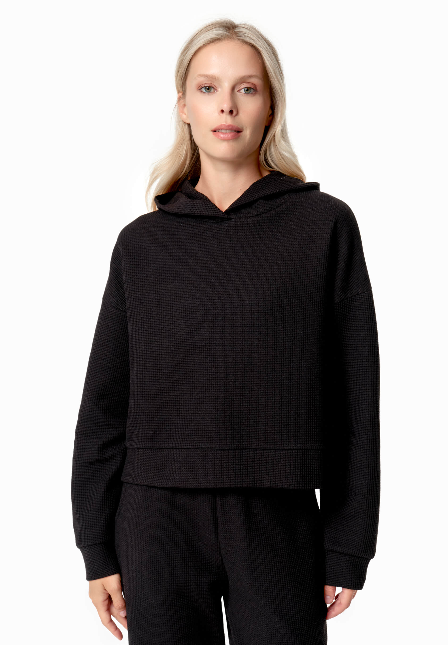 HANNA | Waffel Hoodie aus Bio-Baumwolle und recyceltem Polyester