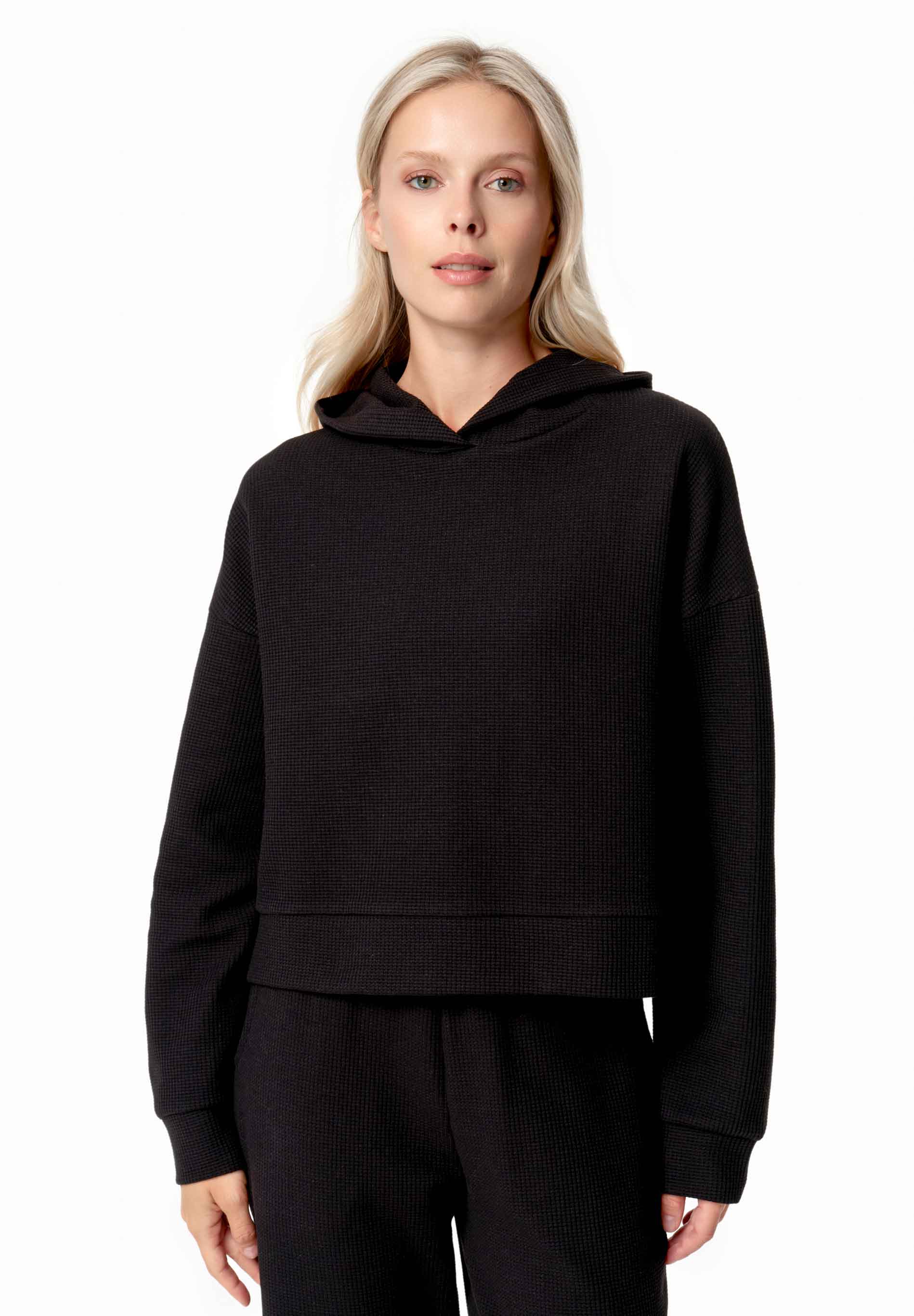 HANNA | Waffel Hoodie aus Bio-Baumwolle und recyceltem Polyester