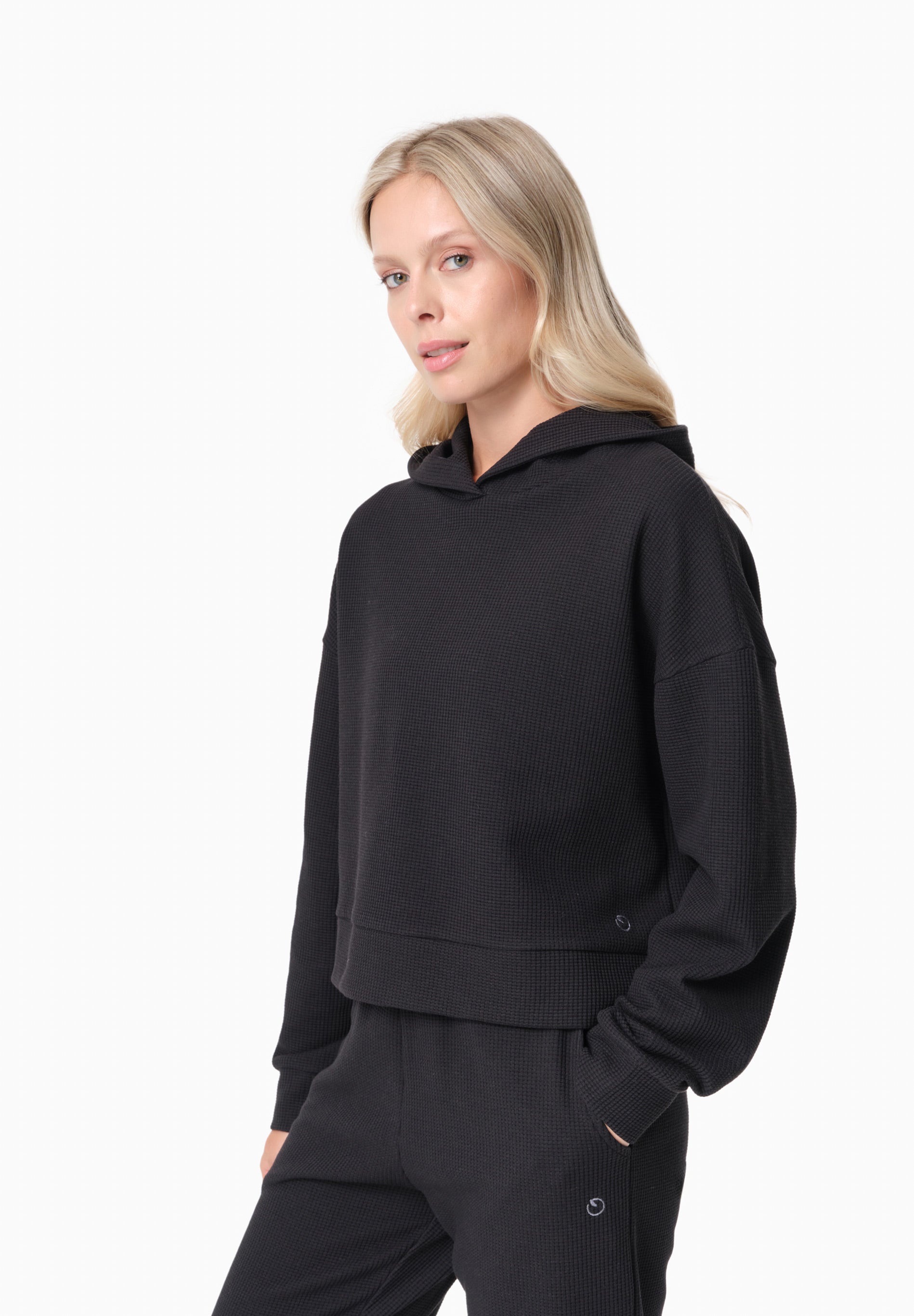 HANNA | Waffel Hoodie aus Bio-Baumwolle und recyceltem Polyester