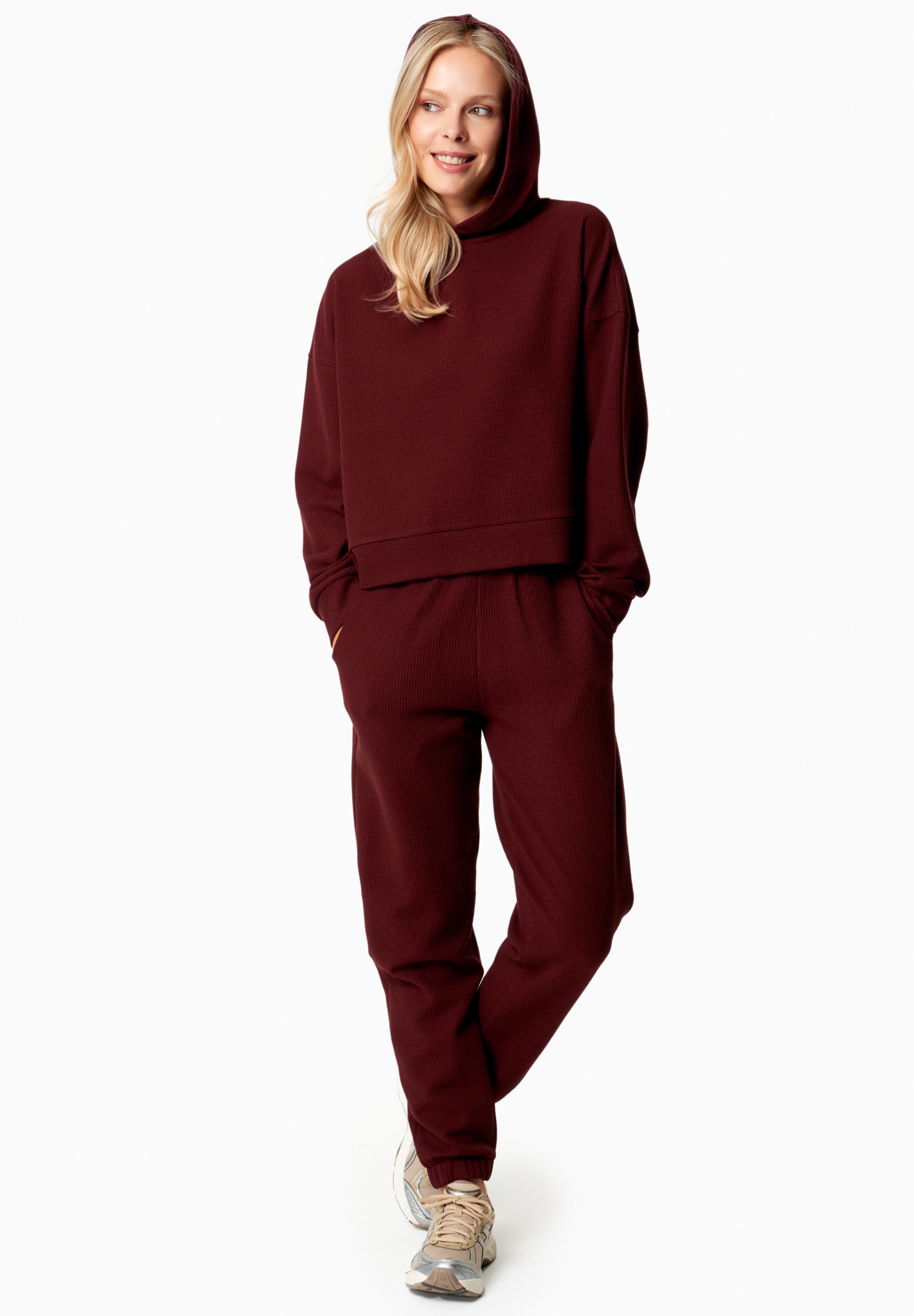 HANNA | Waffel Hoodie aus Bio-Baumwolle und recyceltem Polyester