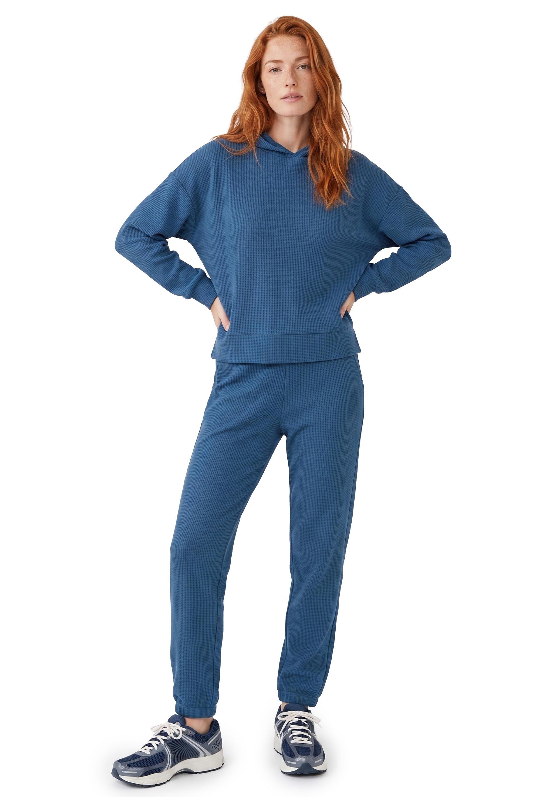 HANNA | Waffel Hoodie aus Bio-Baumwolle und recyceltem Polyester