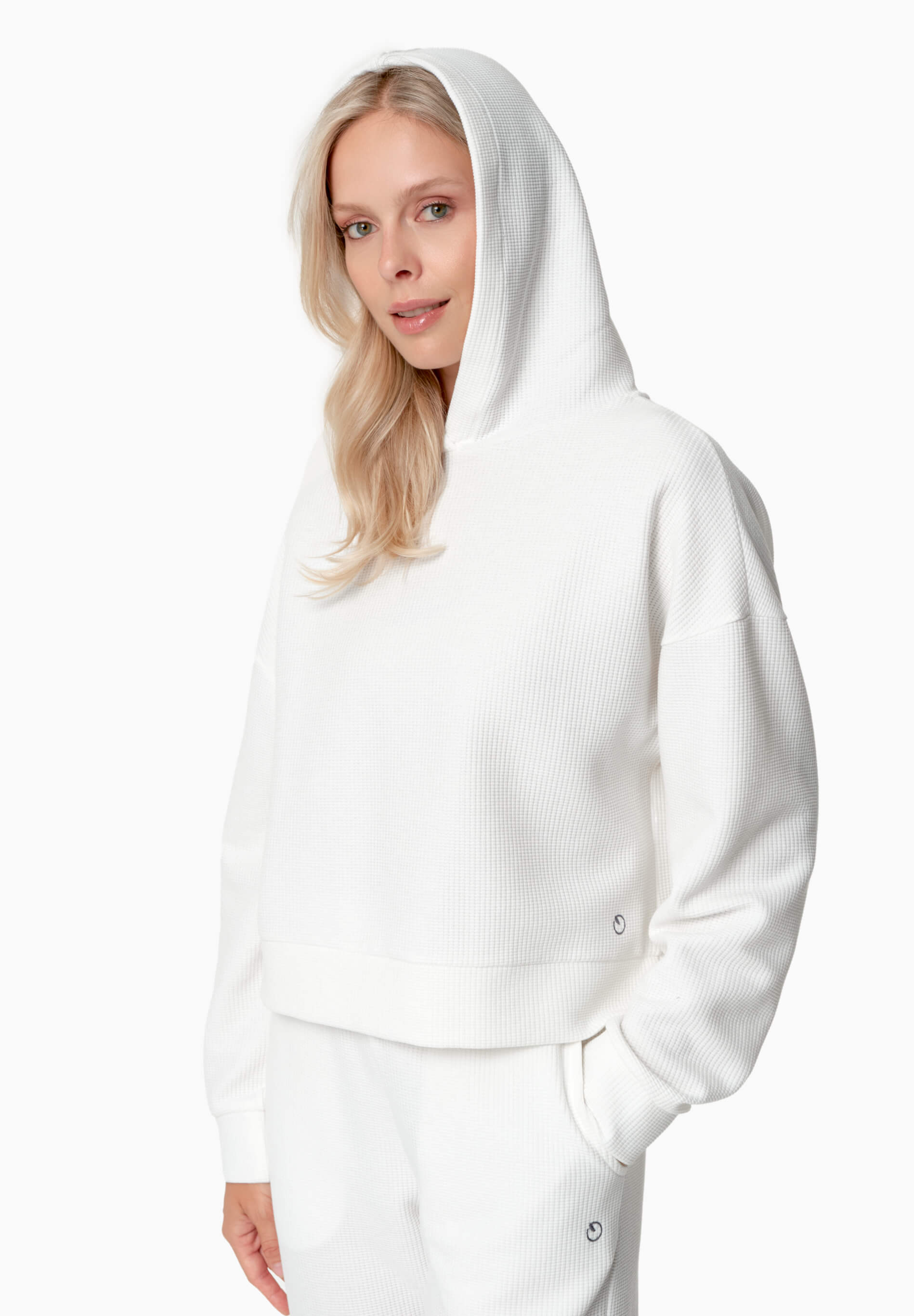 HANNA | Waffel Hoodie aus Bio-Baumwolle und recyceltem Polyester