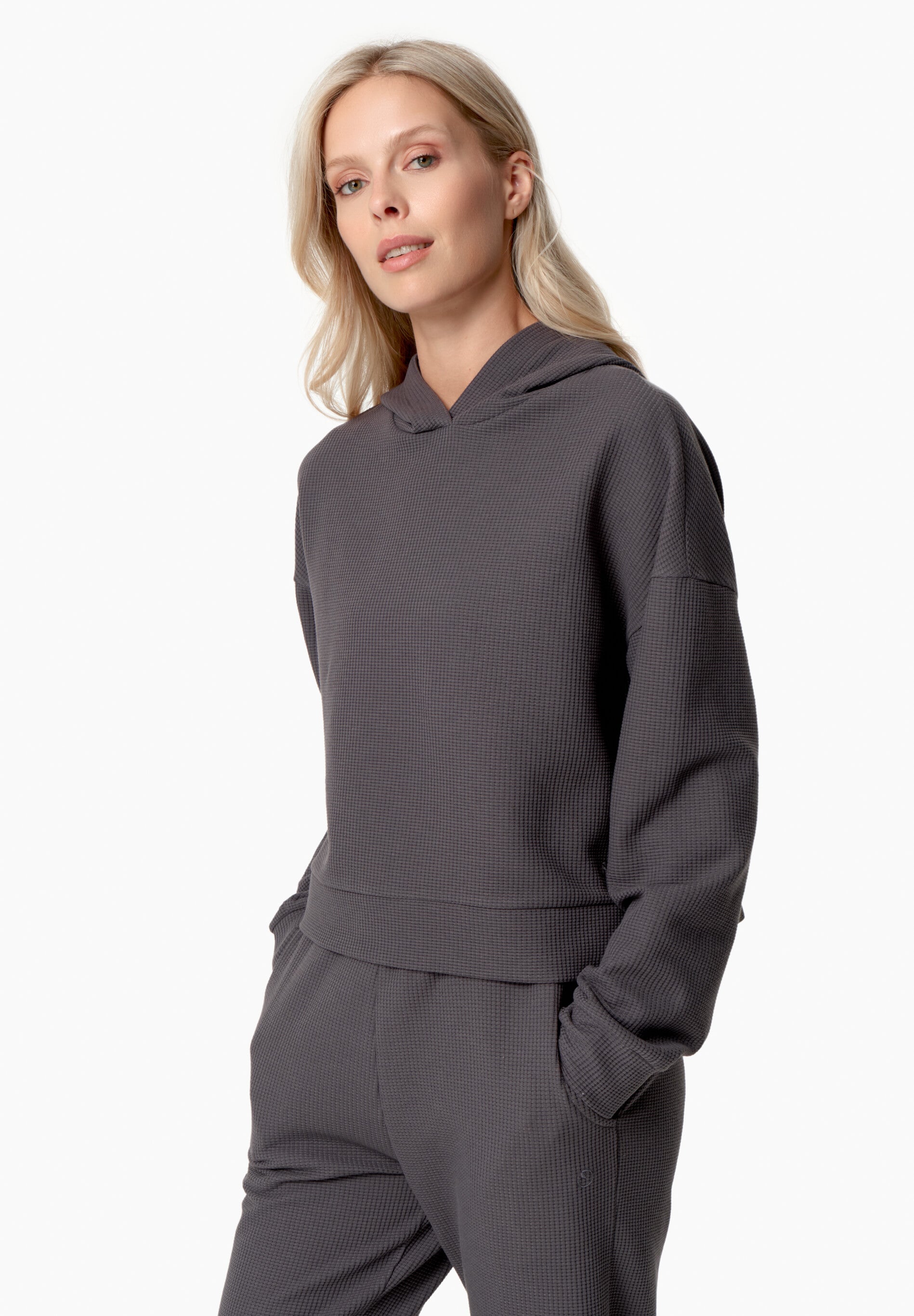 HANNA | Waffel Hoodie aus Bio-Baumwolle und recyceltem Polyester