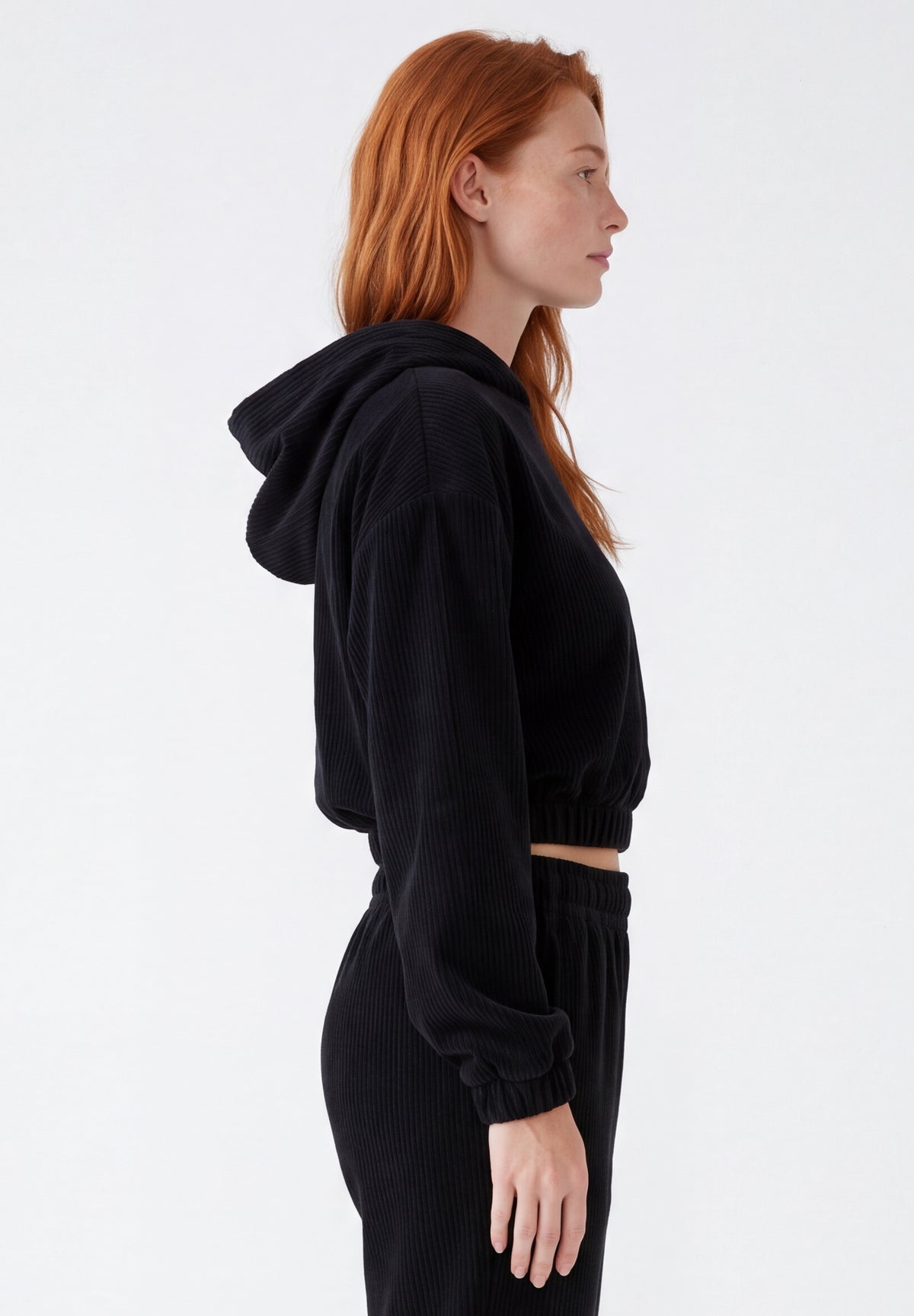 Cropped Cord-Hoodie aus Bio-Baumwolle