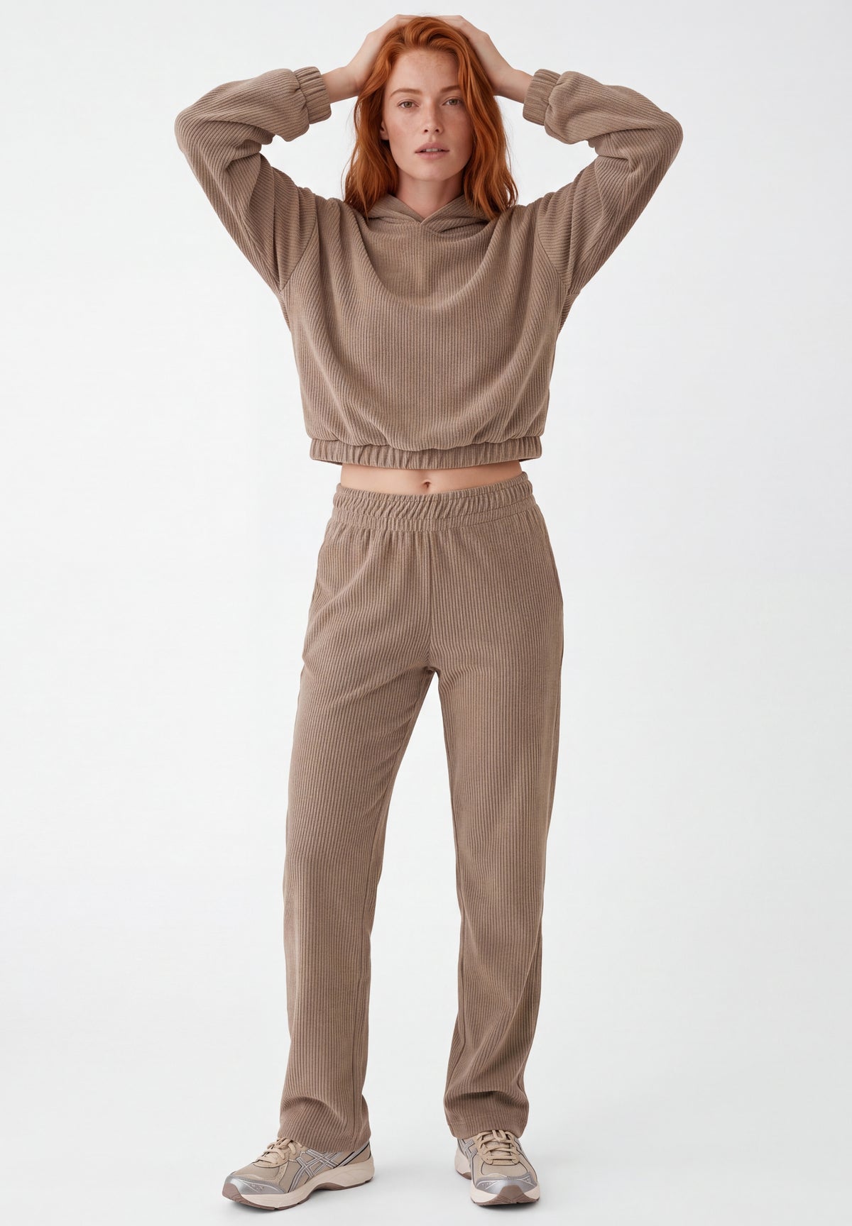 Cropped Cord-Hoodie aus Bio-Baumwolle