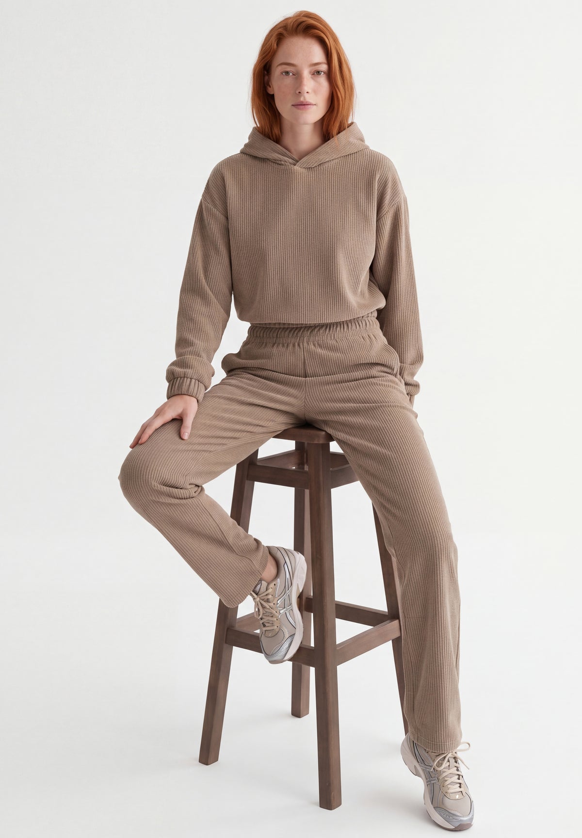 Cropped Cord-Hoodie aus Bio-Baumwolle