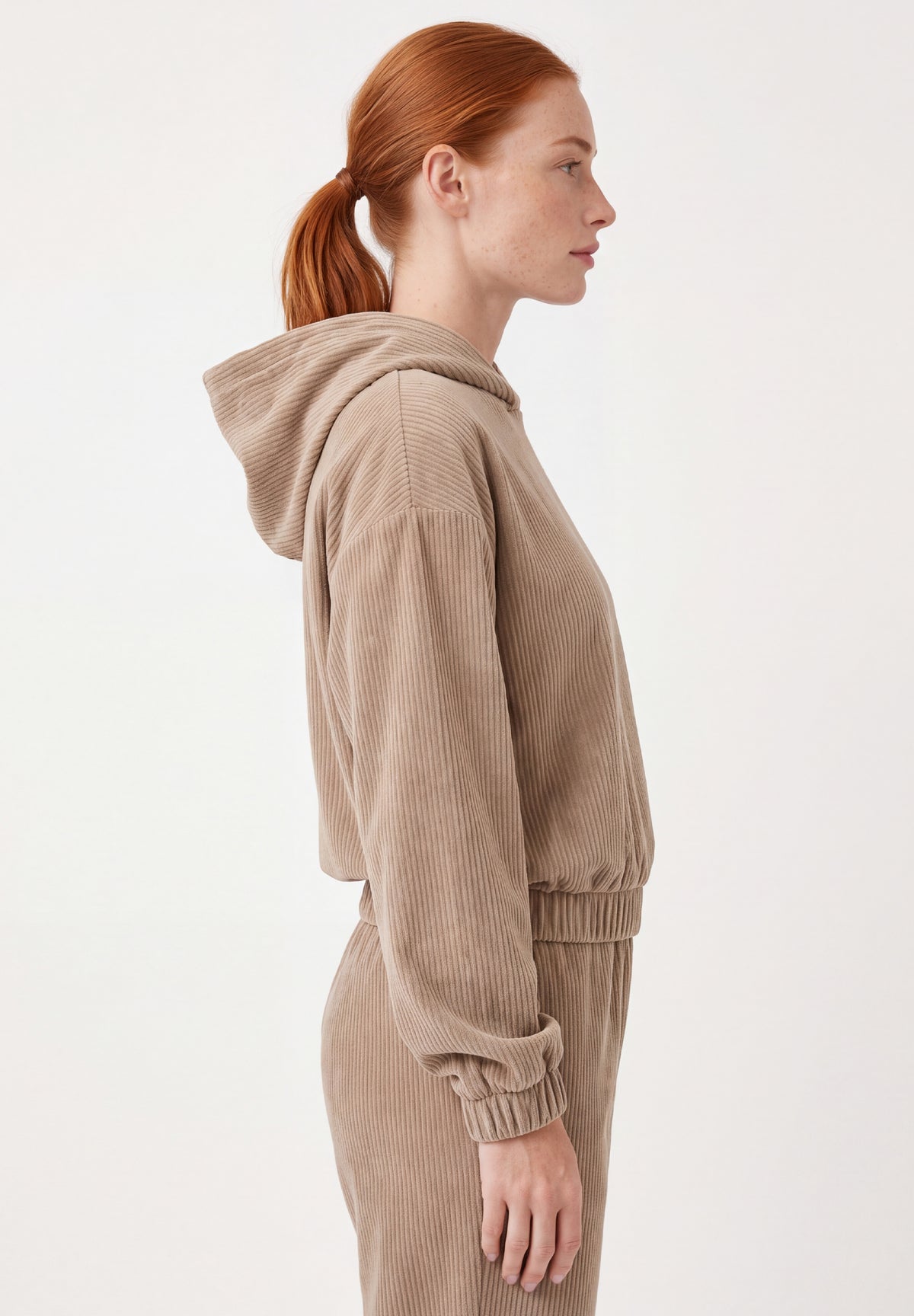 Cropped Cord-Hoodie aus Bio-Baumwolle