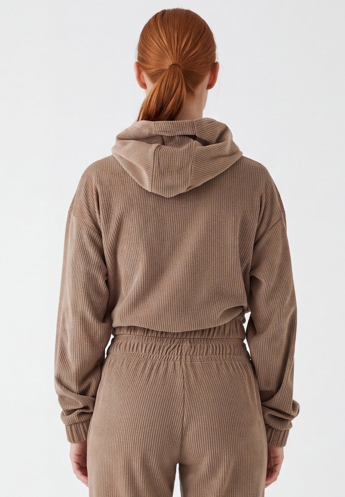 Cropped Cord-Hoodie aus Bio-Baumwolle