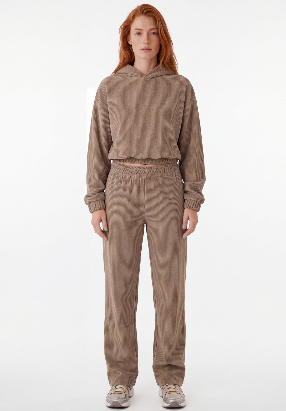 Cropped Cord-Hoodie aus Bio-Baumwolle