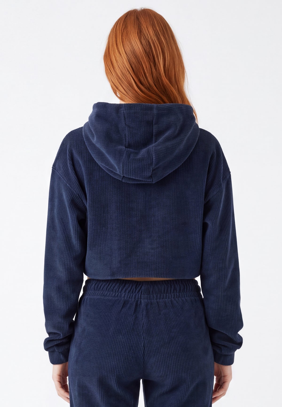 HARRIET | Cropped Organic Cotton Corduroy Hoodie