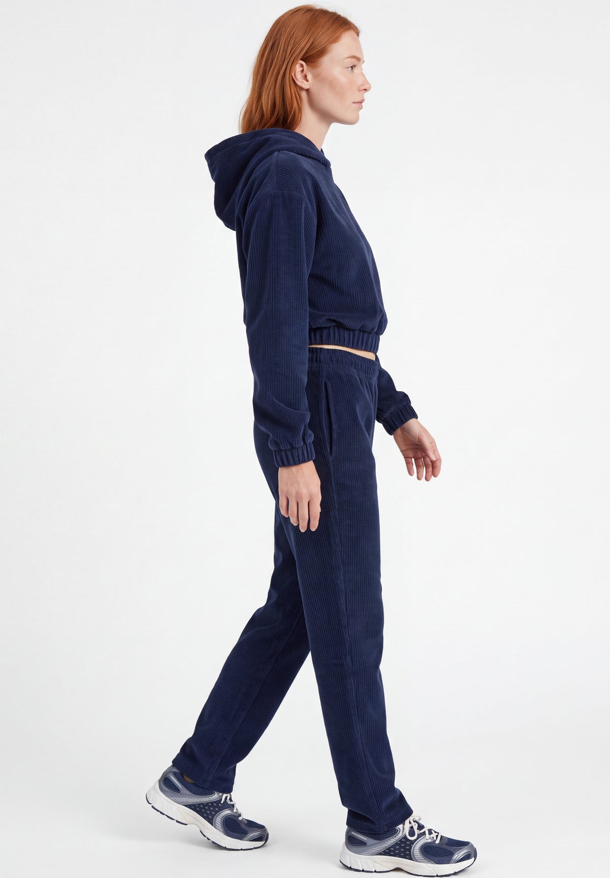 HARRIET | Cropped Organic Cotton Corduroy Hoodie