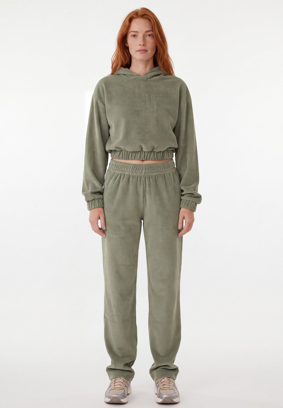 Cropped Cord-Hoodie aus Bio-Baumwolle