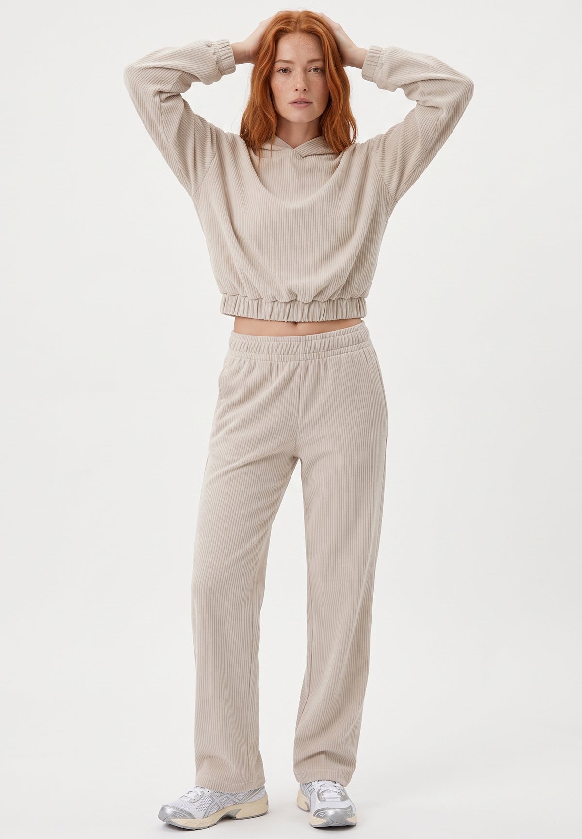 Cropped Cord-Hoodie aus Bio-Baumwolle