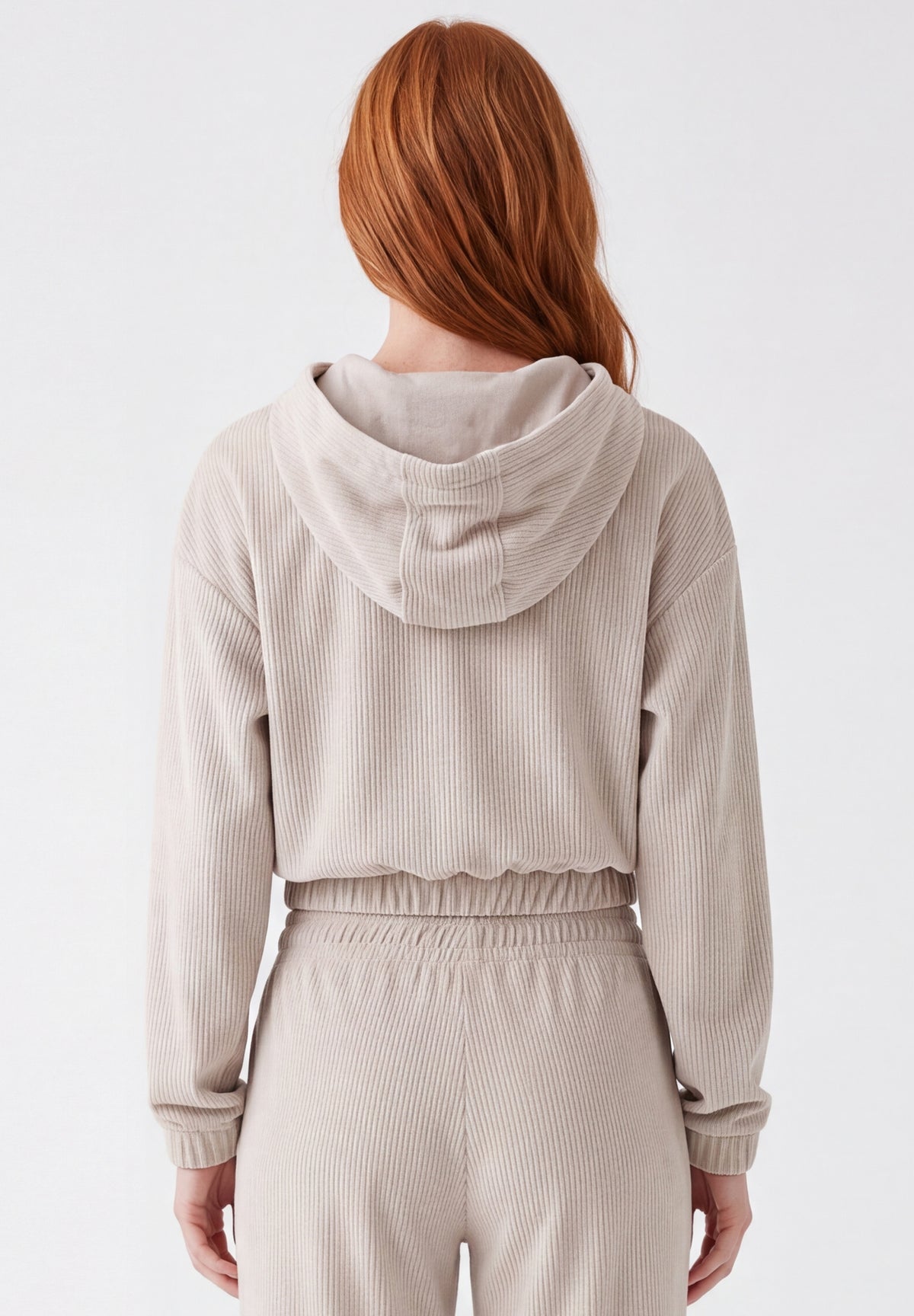 Cropped Cord-Hoodie aus Bio-Baumwolle