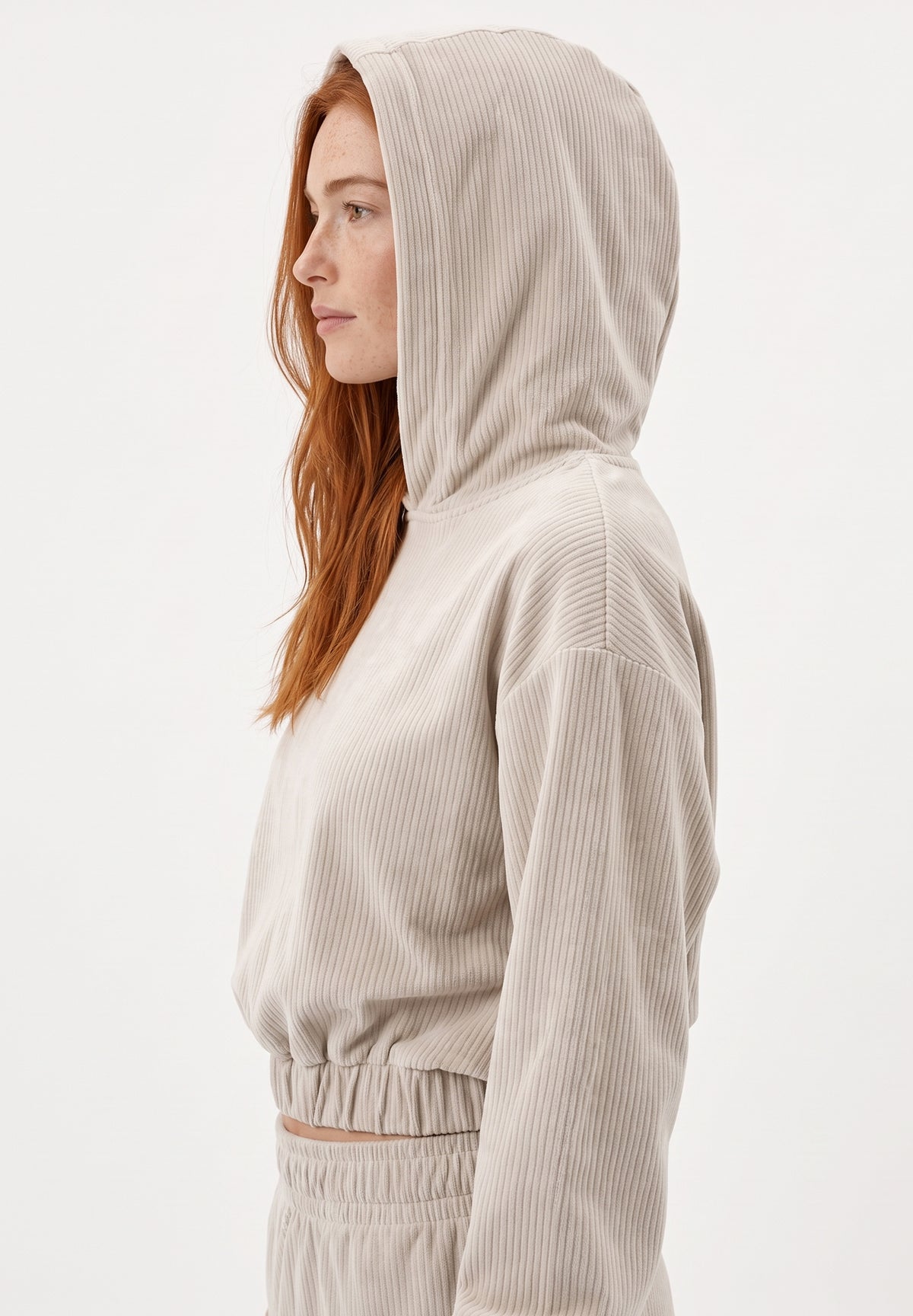 Cropped Cord-Hoodie aus Bio-Baumwolle