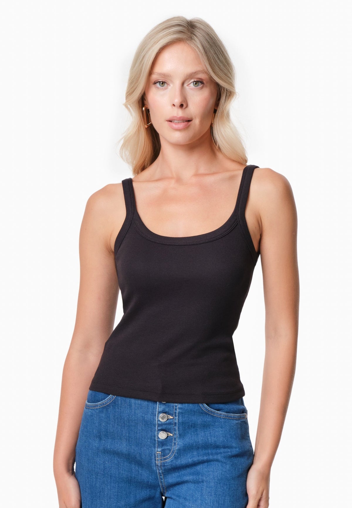 IPEEK Damen Ripp-Tanktop TENCEL™ Modal und Bio-Baumwolle – Black
