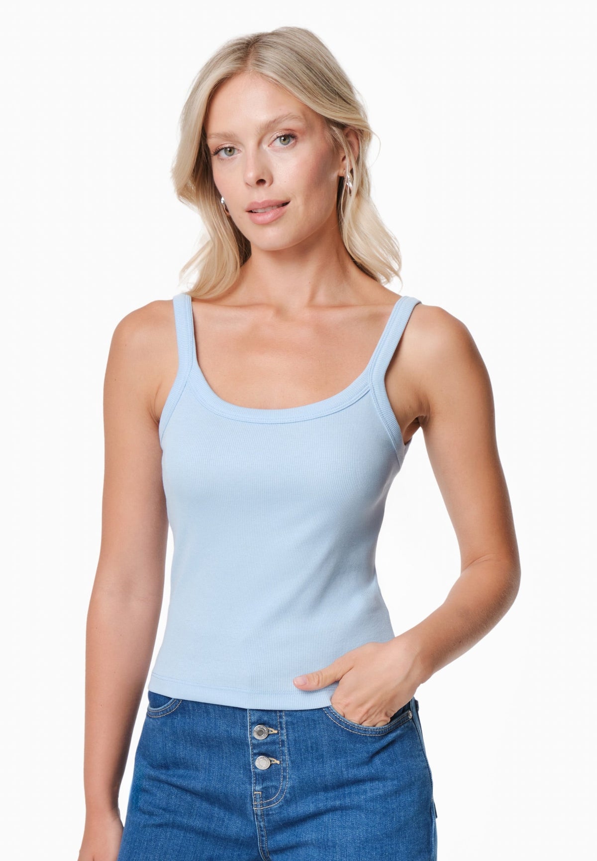 IPEEK Damen Ripp-Tanktop TENCEL™ Modal und Bio-Baumwolle – Seashell Blue