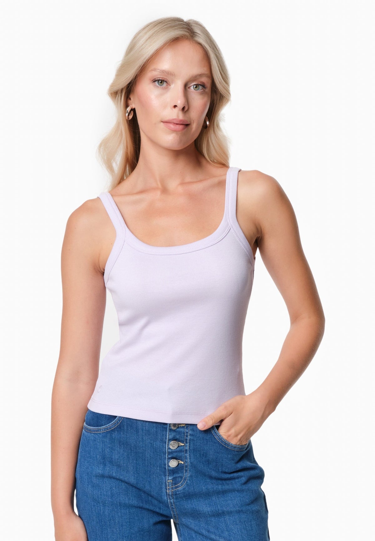 IPEEK Damen Ripp-Tanktop TENCEL™ Modal und Bio-Baumwolle – Soft Lilac
