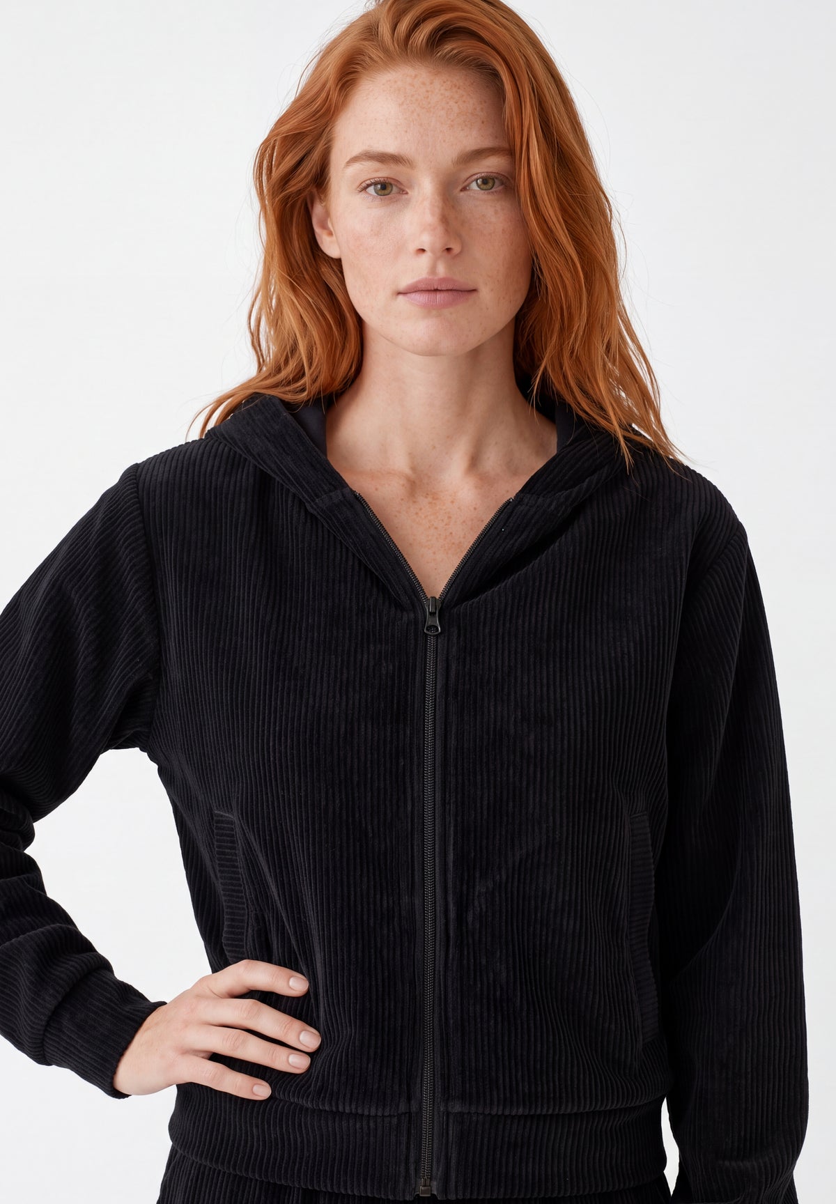 JAYYA | Cord-Sweatjacke aus Bio-Baumwolle