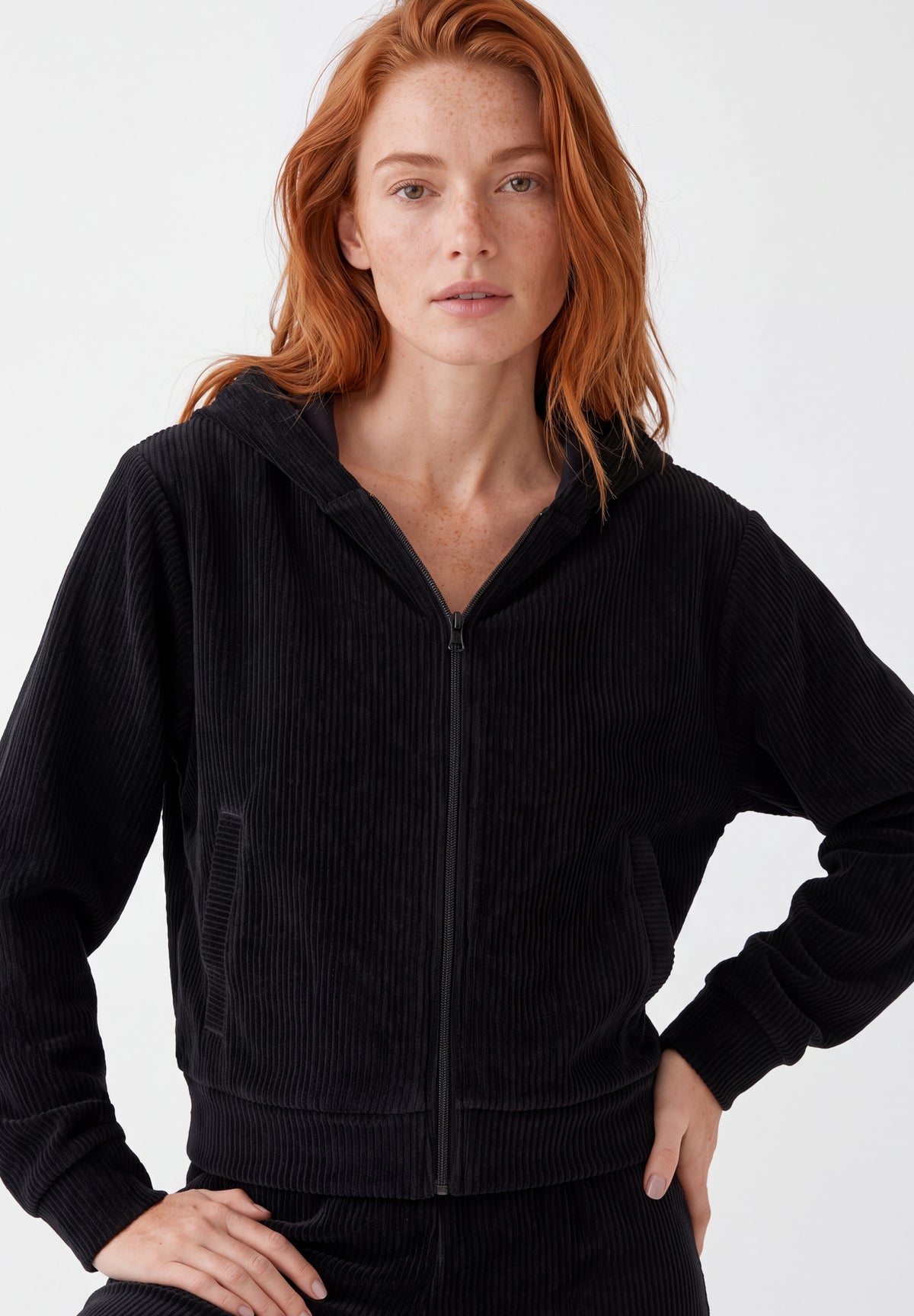 JAYYA | Cord-Sweatjacke aus Bio-Baumwolle