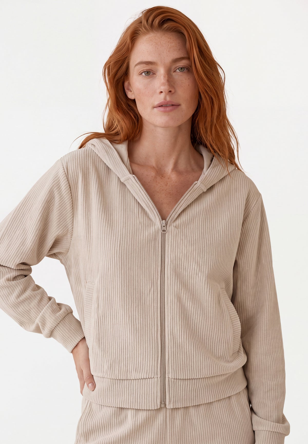 JAYYA | Cord-Sweatjacke aus Bio-Baumwolle