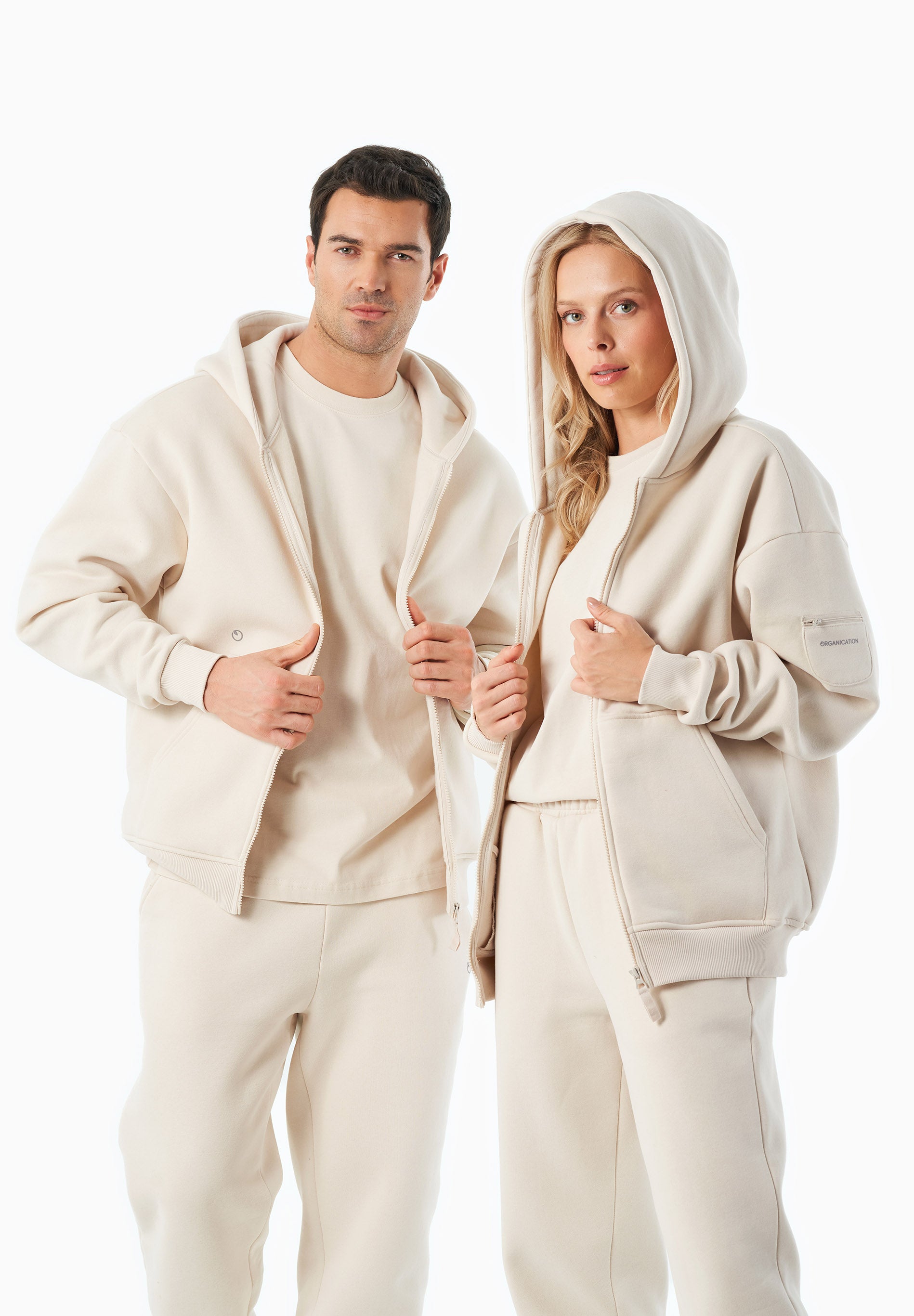 JENNA | Essentials Travel Unisex Full Zip-Hoodie aus Bio-Baumwolle und recyceltem Polyester