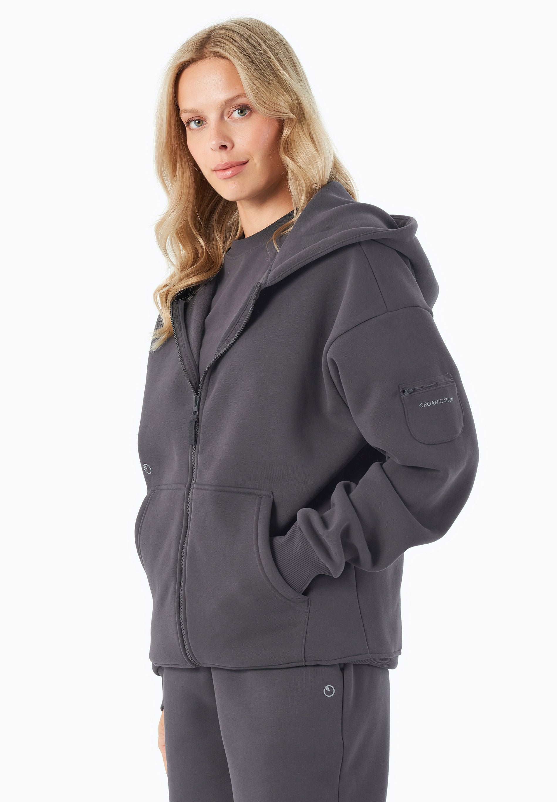 JENNA | Essentials Travel Unisex Full Zip-Hoodie aus Bio-Baumwolle und recyceltem Polyester