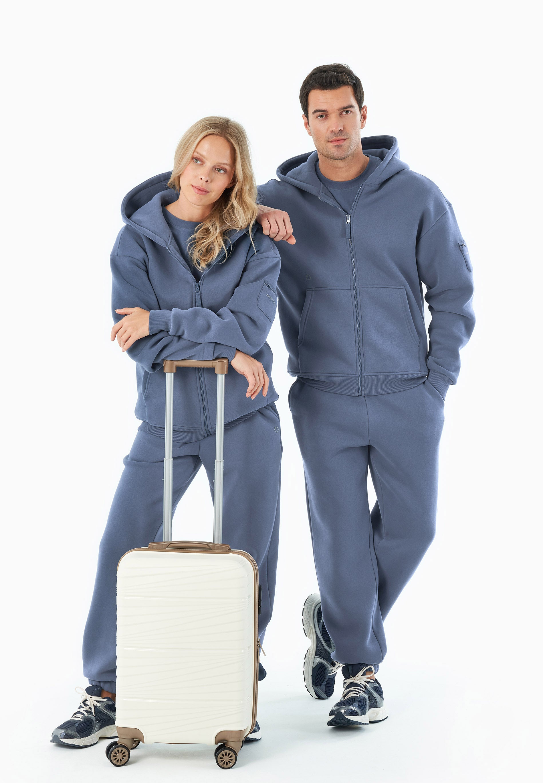 JENNA | Essentials Travel Unisex Full Zip-Hoodie aus Bio-Baumwolle und recyceltem Polyester