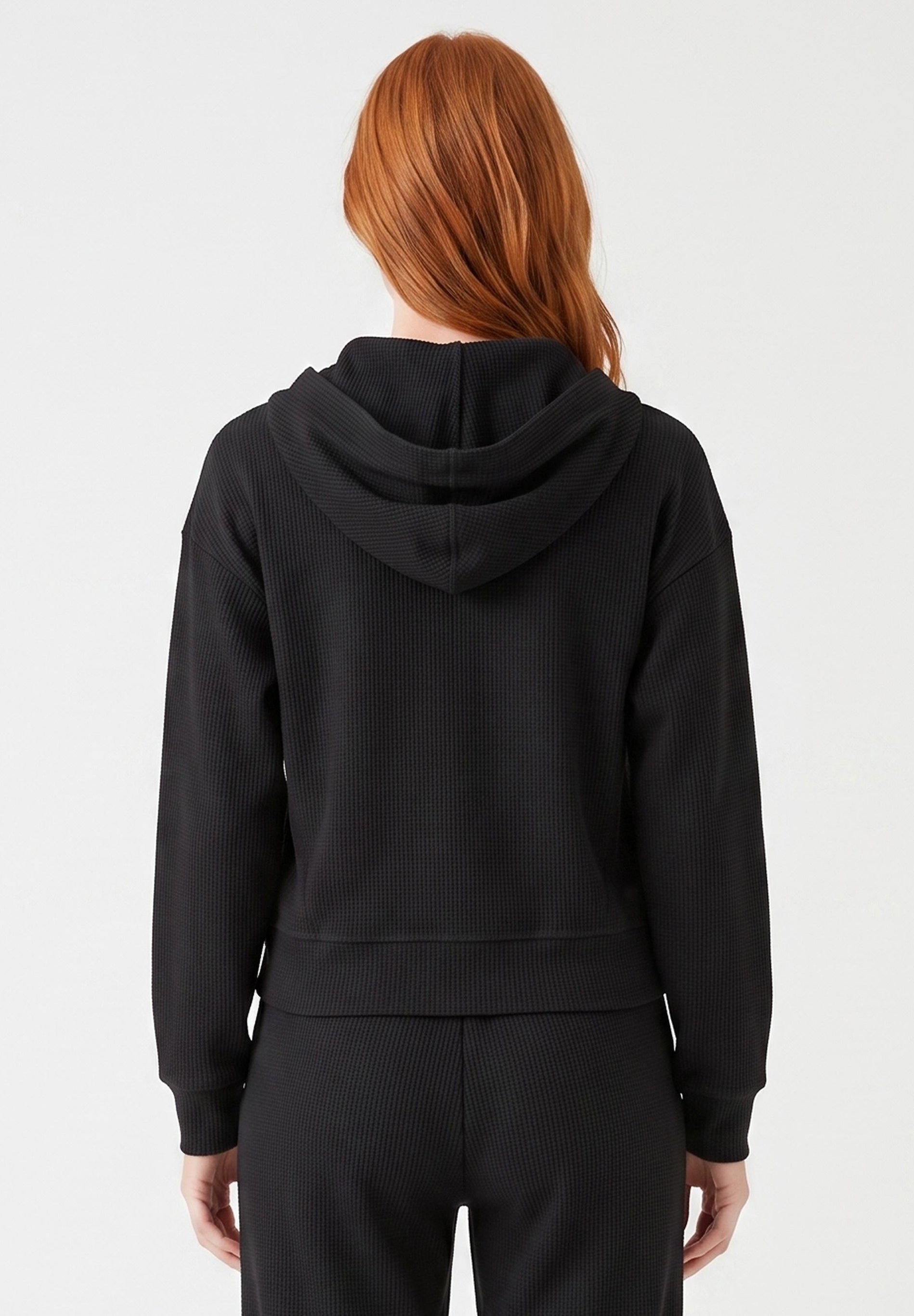 JENNIFER | Waffel-Hoodiejacke aus Bio-Baumwolle & recyceltem Polyester