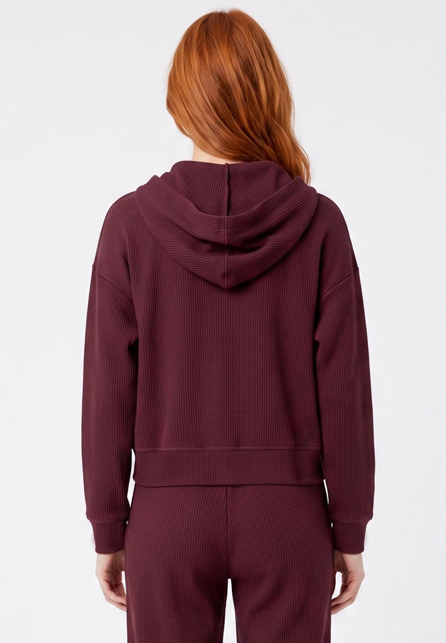 JENNIFER | Waffel-Hoodiejacke aus Bio-Baumwolle & recyceltem Polyester