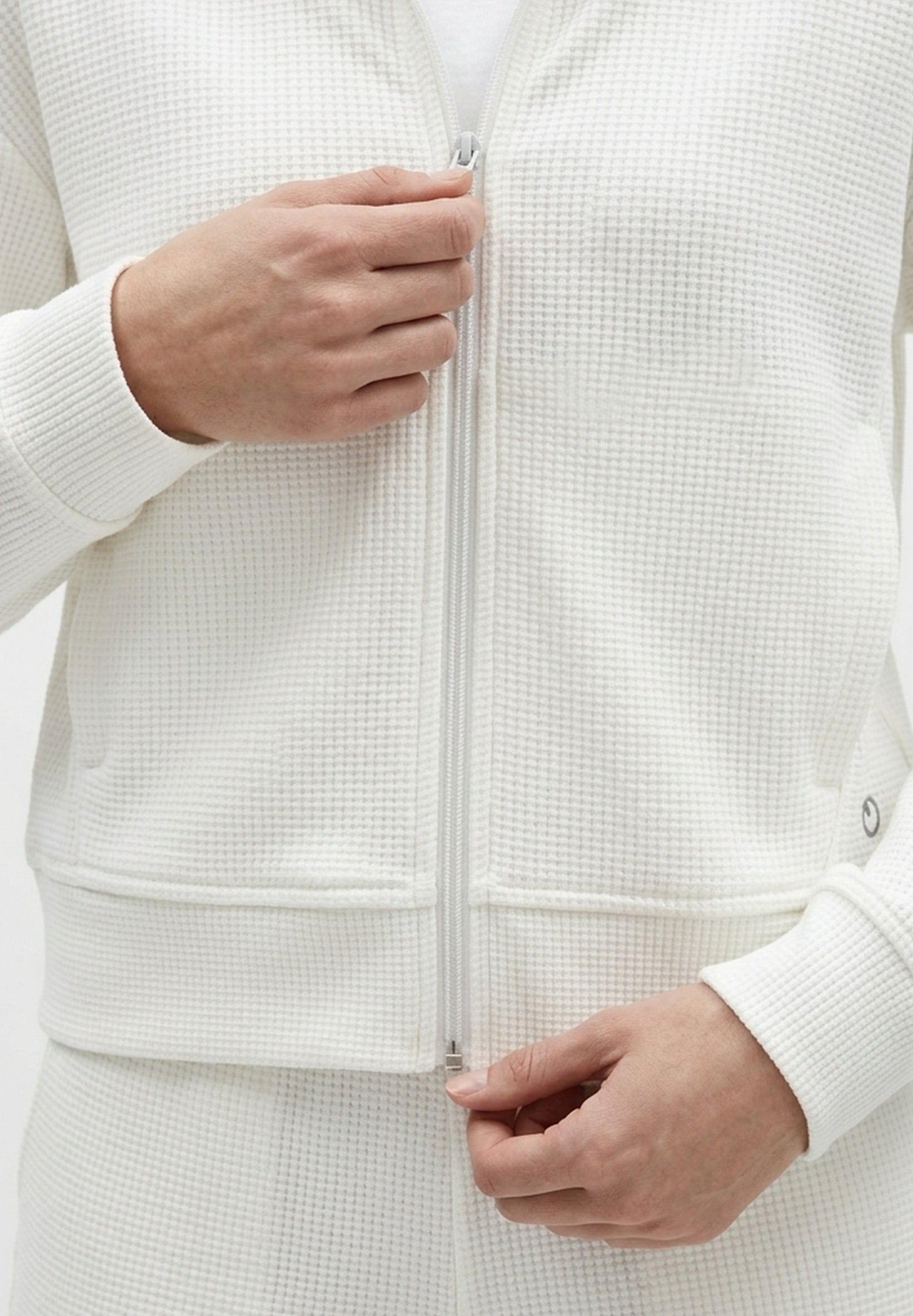 JENNIFER | Waffel-Hoodiejacke aus Bio-Baumwolle & recyceltem Polyester