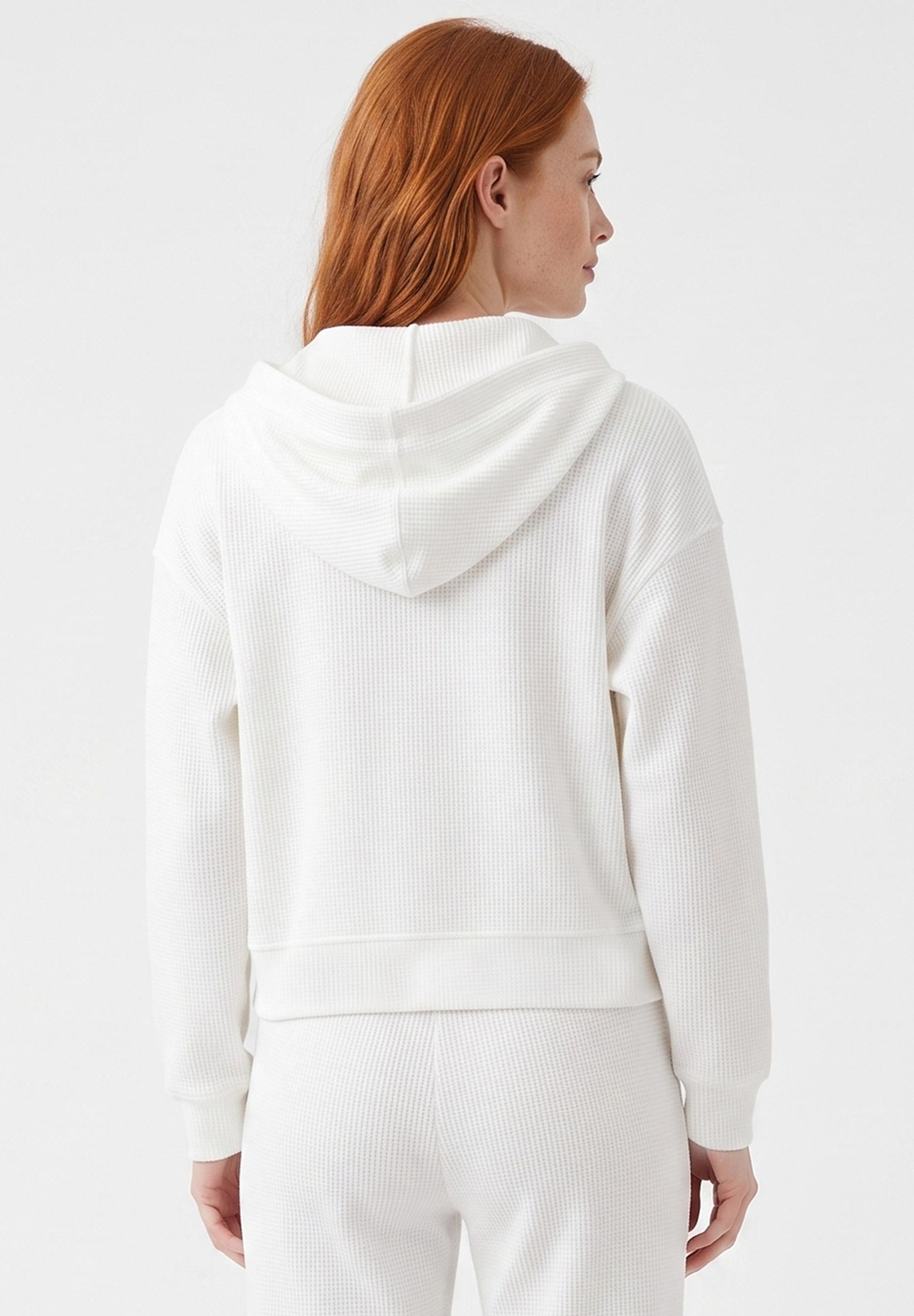 JENNIFER | Waffel-Hoodiejacke aus Bio-Baumwolle & recyceltem Polyester