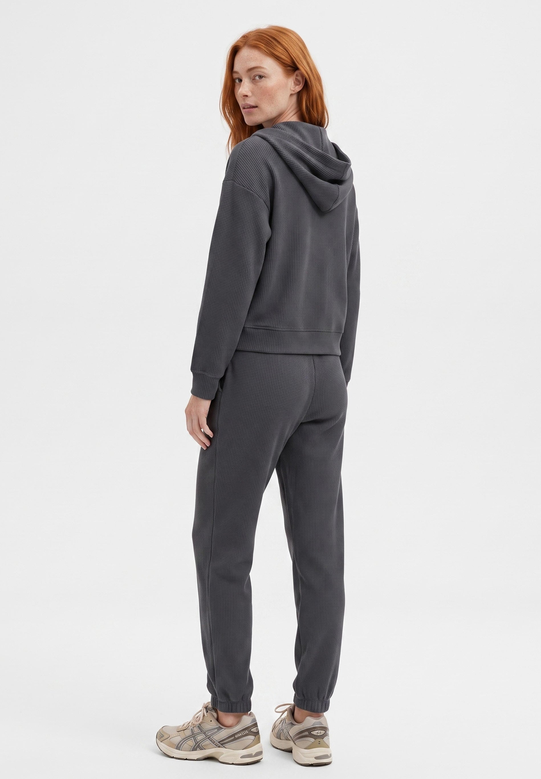 JENNIFER | Waffel-Hoodiejacke aus Bio-Baumwolle & recyceltem Polyester