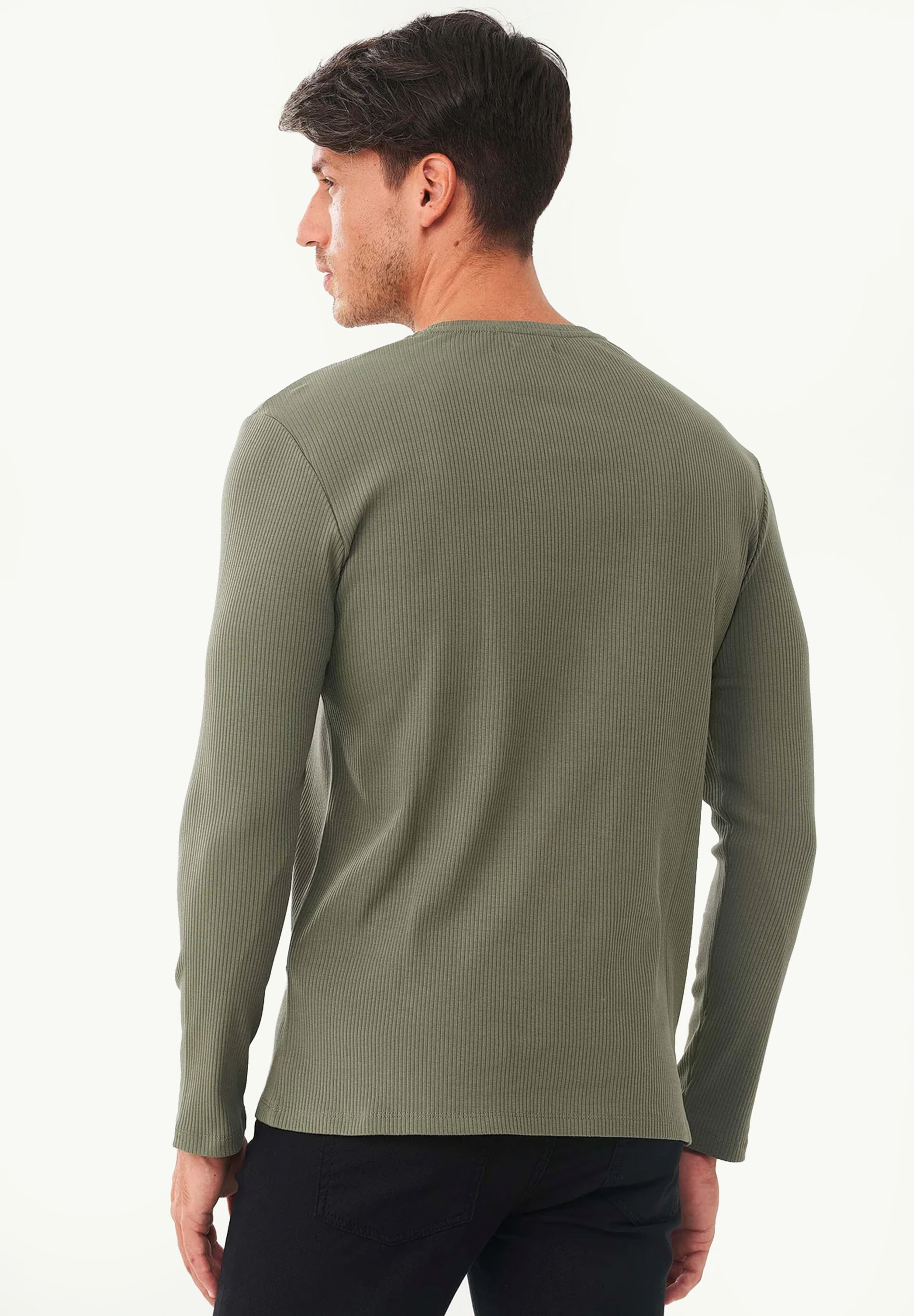 Geripptes Langarmshirt aus Bio-Baumwolle