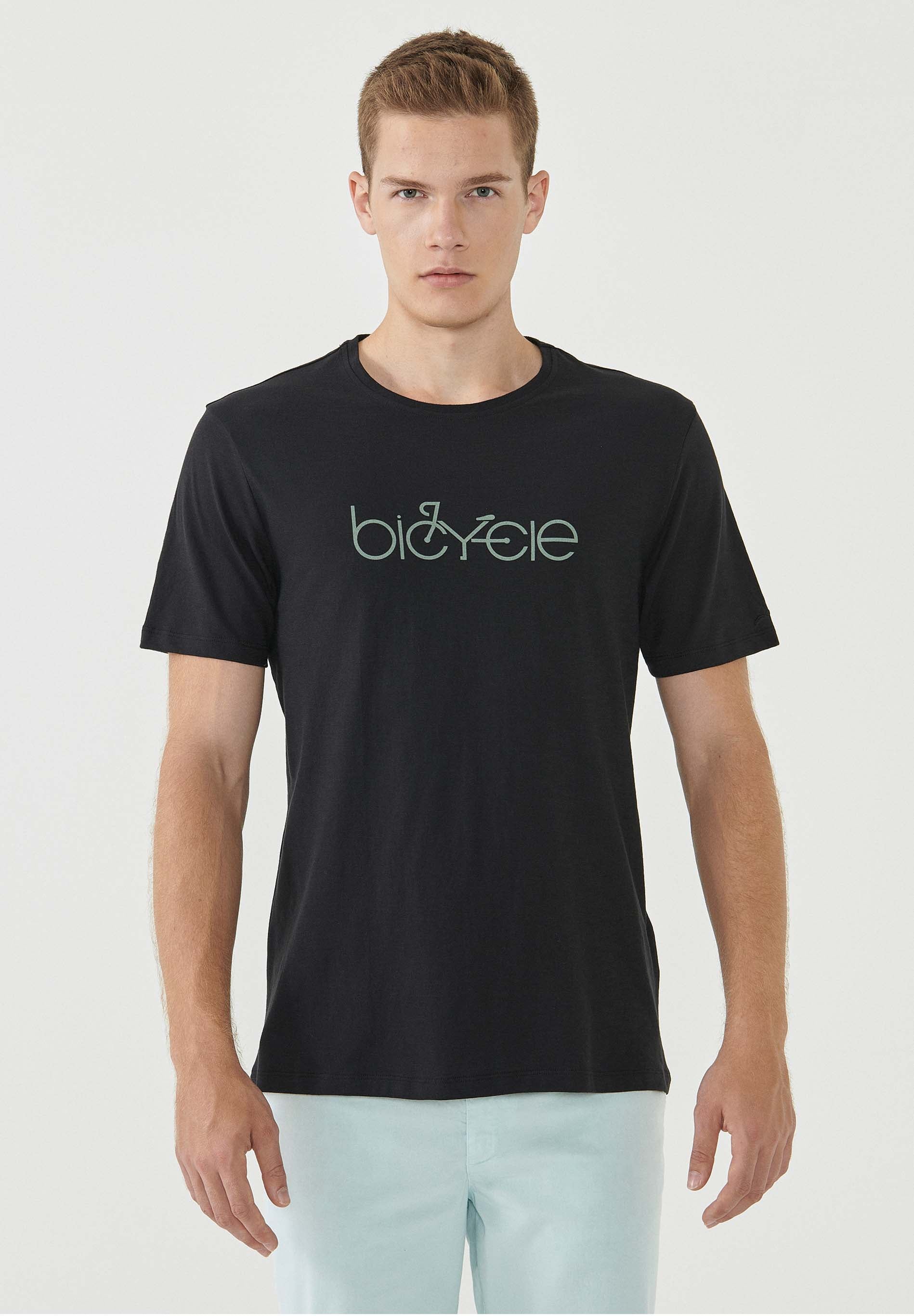 T-Shirt aus Bio-Baumwolle mit Fahrrad-Print