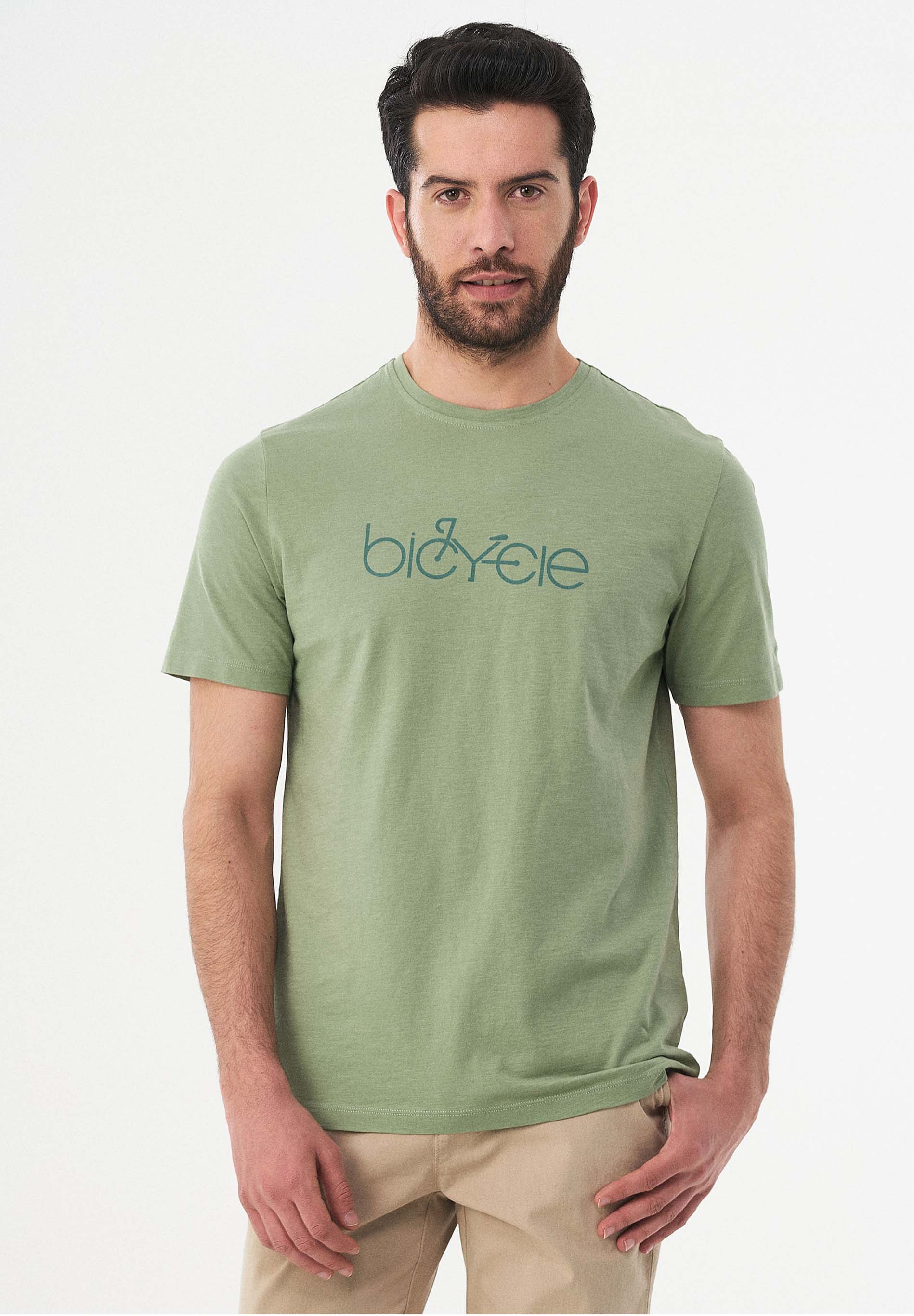 T-Shirt aus Bio-Baumwolle mit Fahrrad-Print