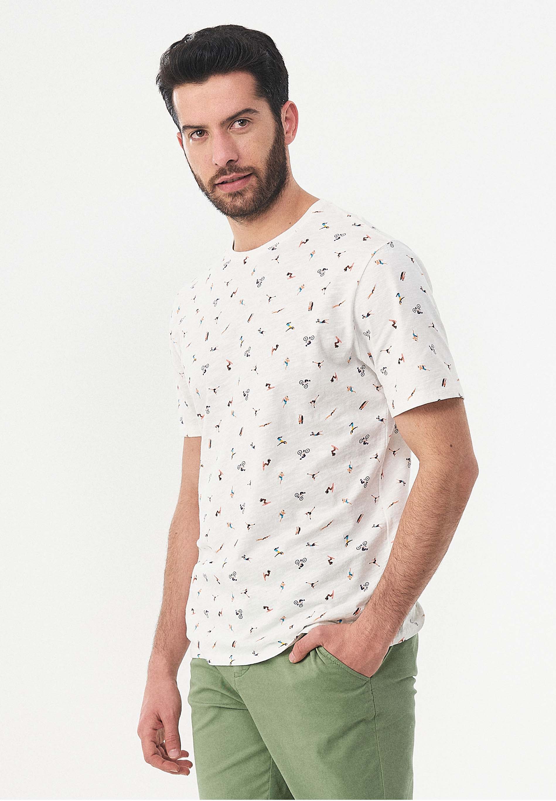 T-Shirt aus Bio-Baumwolle mit Allover-Print