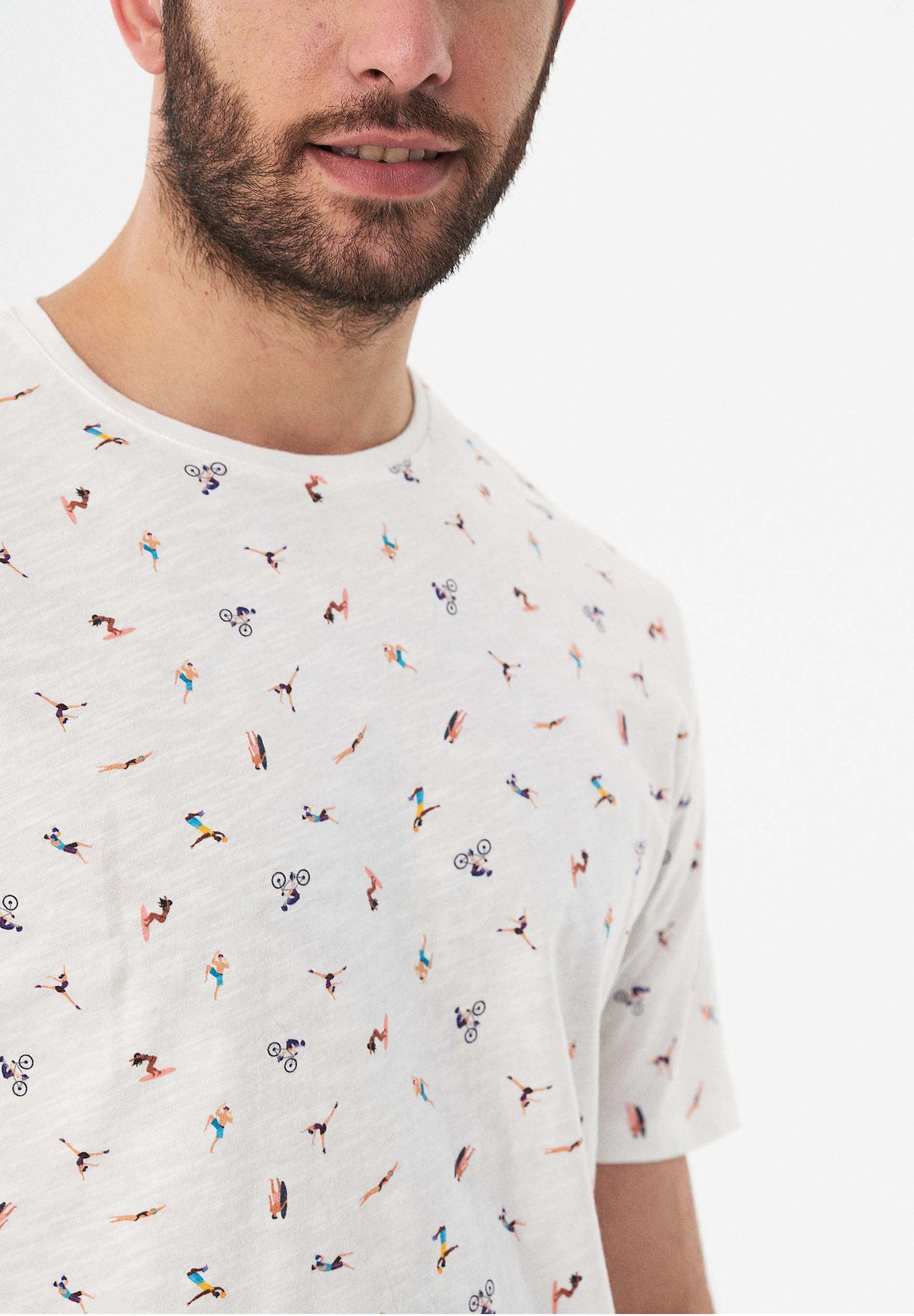 T-Shirt aus Bio-Baumwolle mit Allover-Print