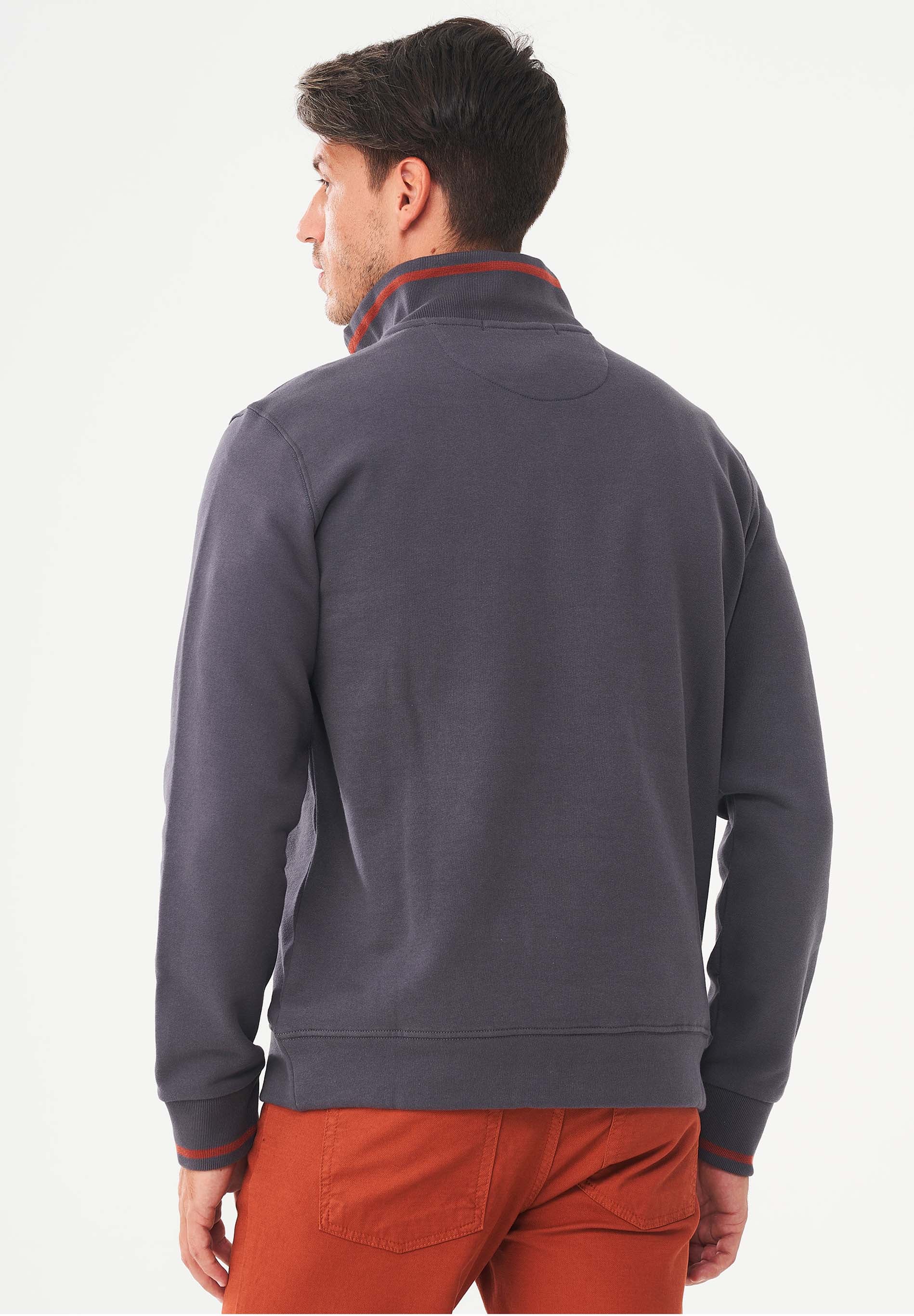 Sweatshirt aus Bio-Baumwolle mit Stehkragen