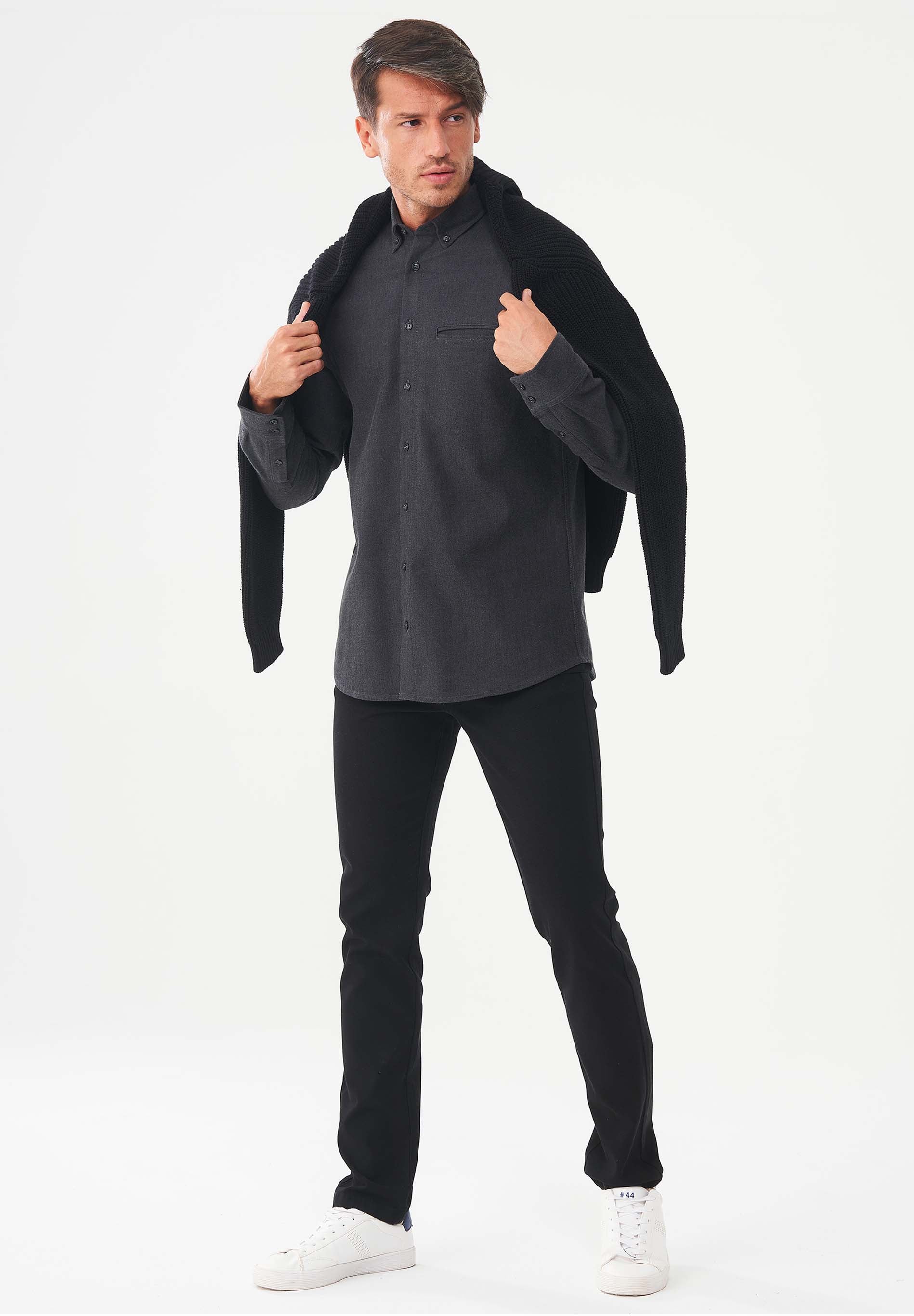 Herringbone Hemd aus Bio-Baumwolle